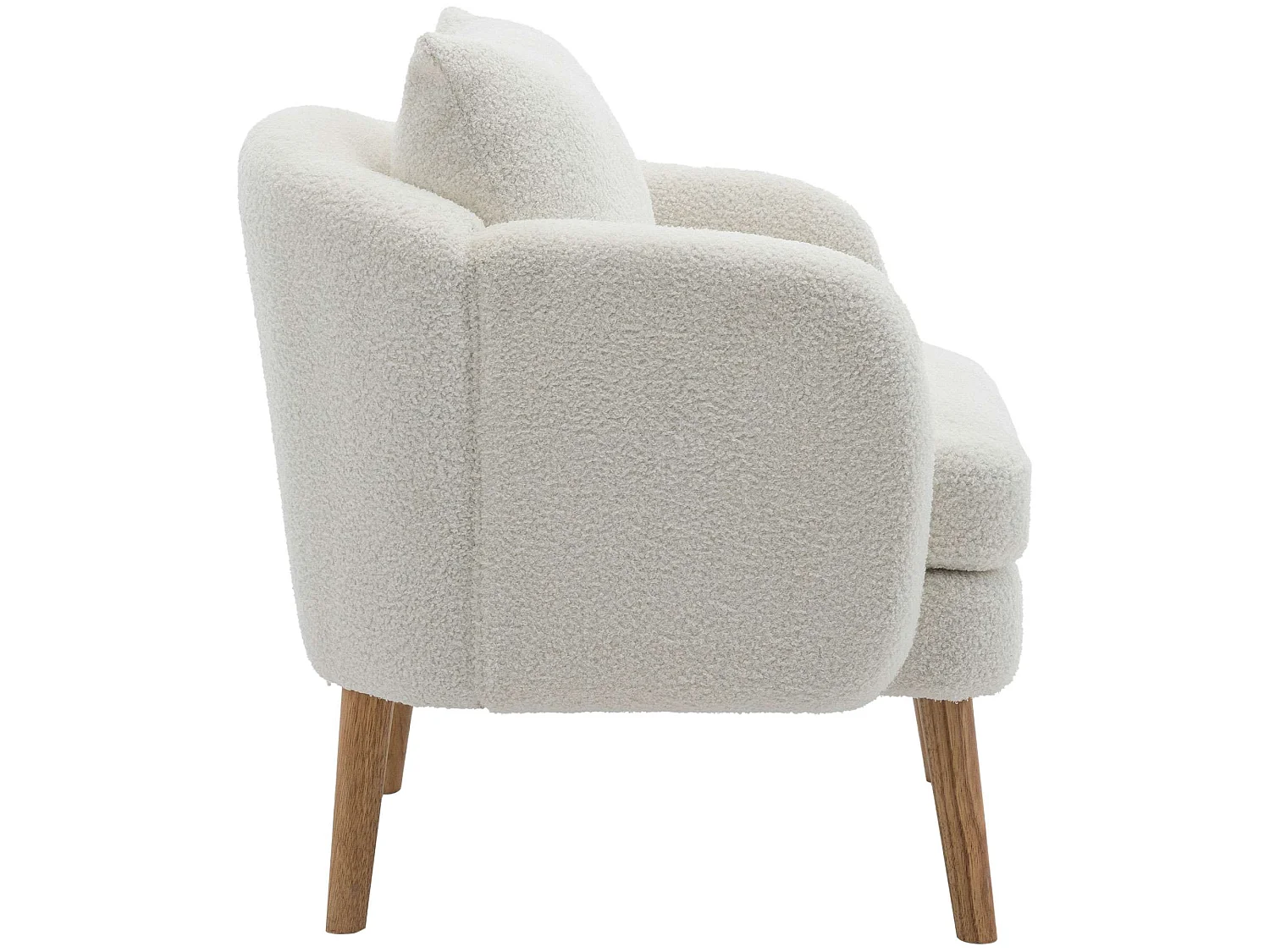 Fauteuil Teddy Velours Moderne avec Coussins - Fauteuil Confort Extra Épais, Structure en Bois Massif, Idéal pour Salon ou Bureau