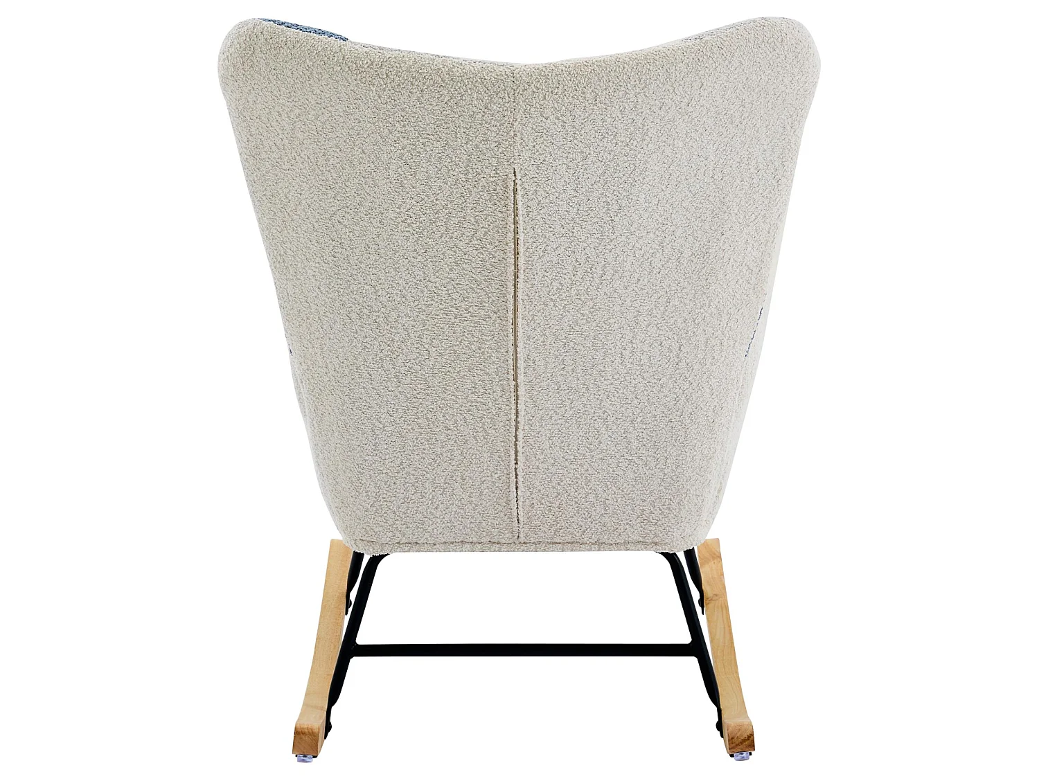 Chaise Longue à Balancier avec Repose-pieds, Fauteuil Moderne en Tissu Patchwork avec Housse en Pied-de-Poule, Charge maximale de 110 kg