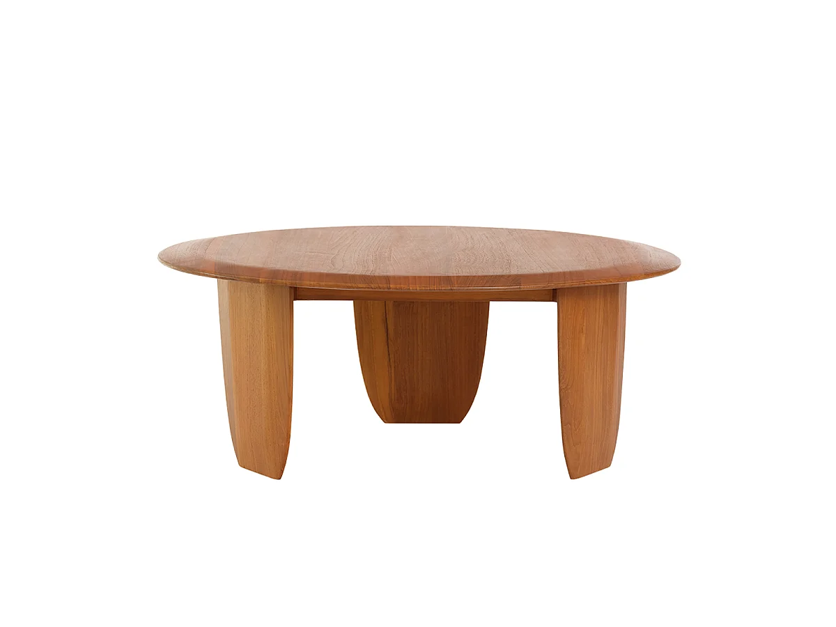 Table basse en teck massif naturel ronde Ø85 JEANNE