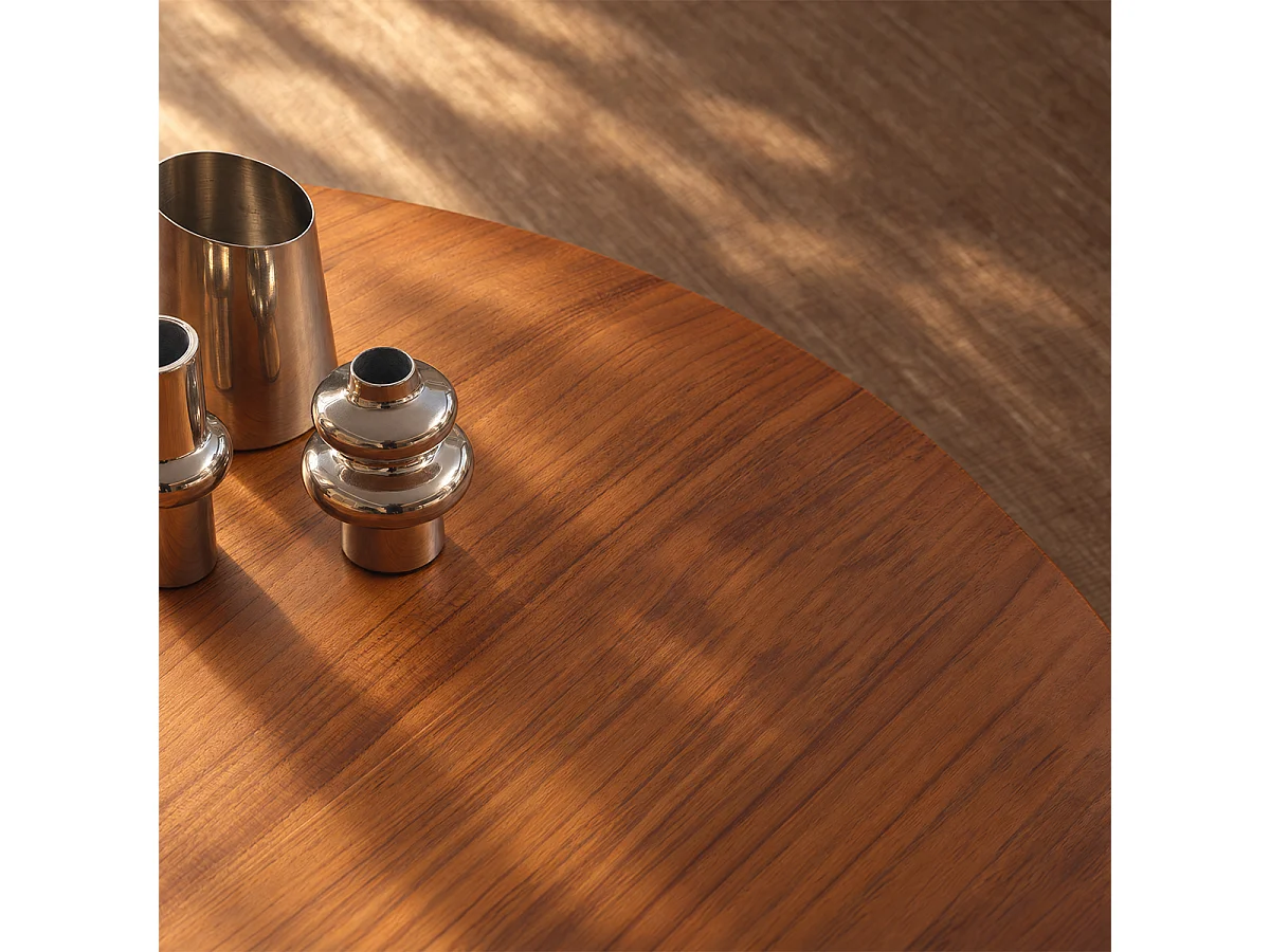 Table basse en teck massif naturel ronde Ø85 JEANNE
