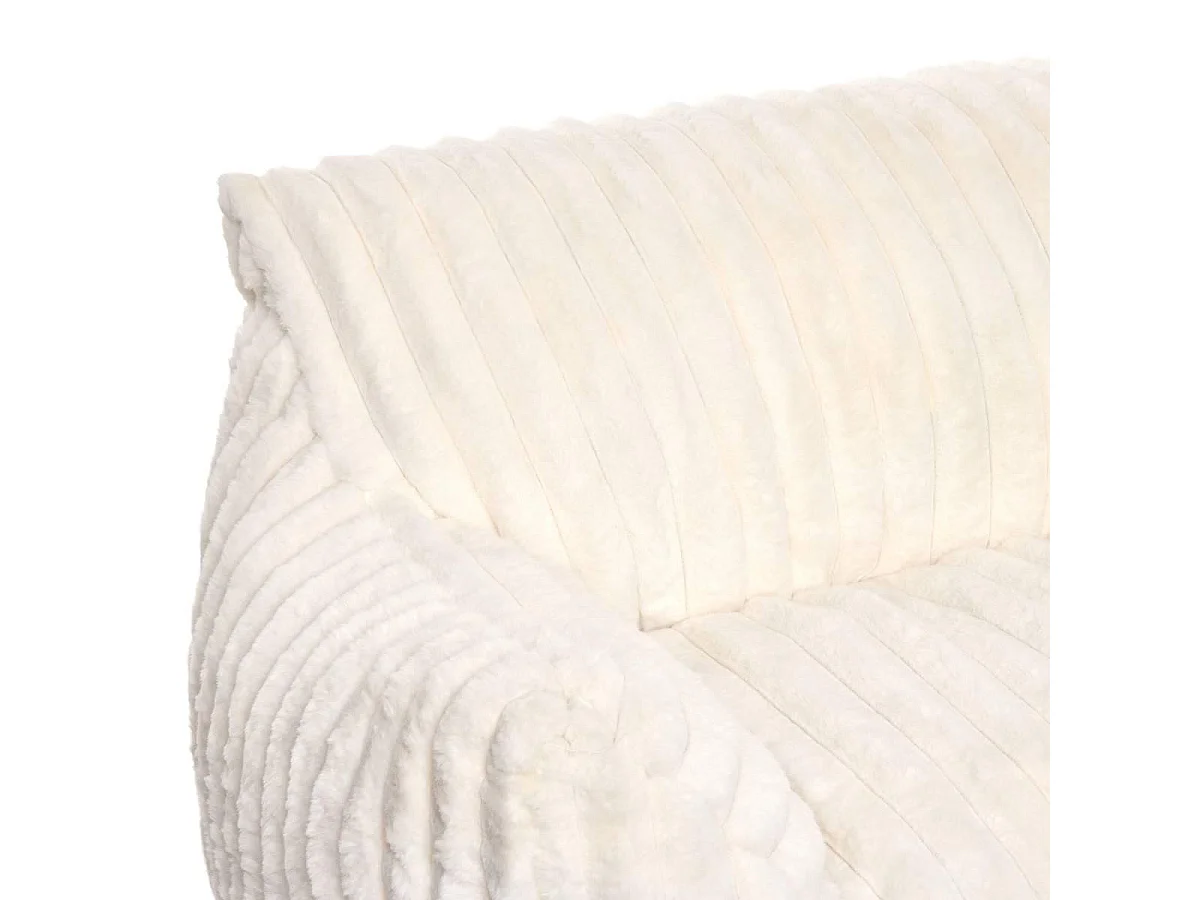 Canapé Enfant en Velours Côtelé "Muzi" 100cm Blanc