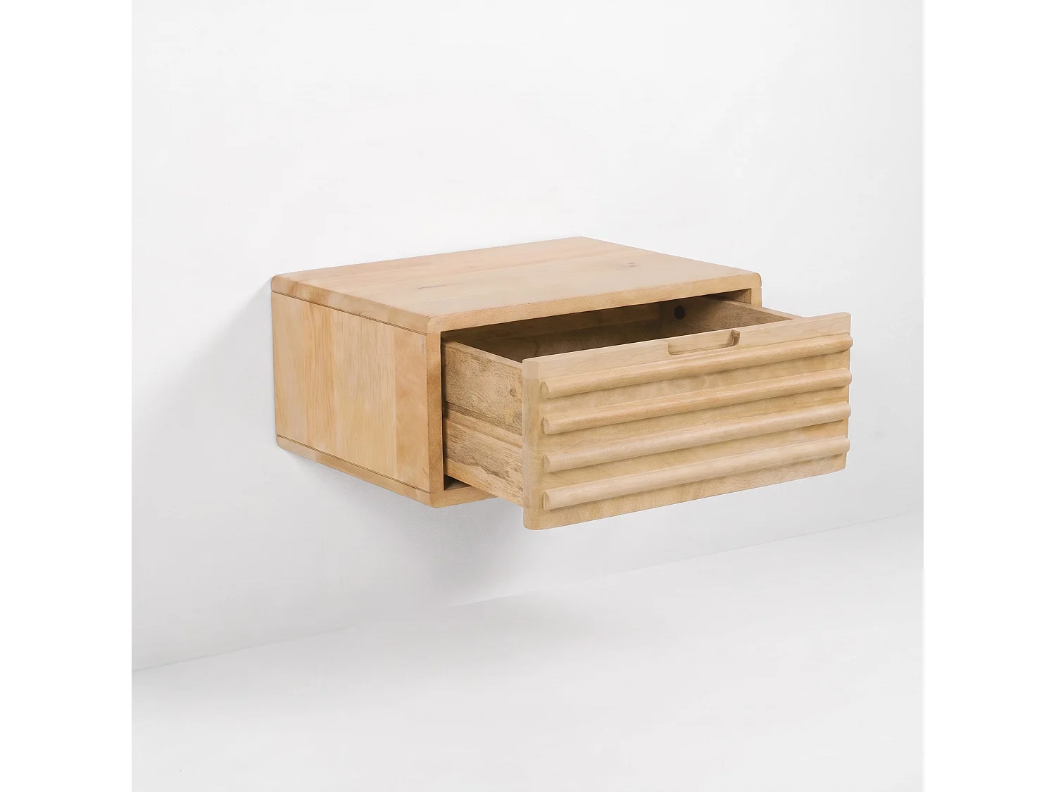 Table de chevet murale en bois de manguier naturel - Pablo