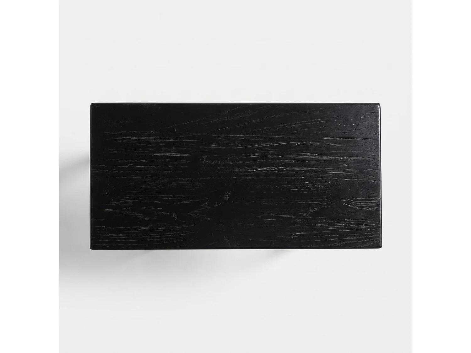 Taburete de madera de teca reciclada negra - Dao
