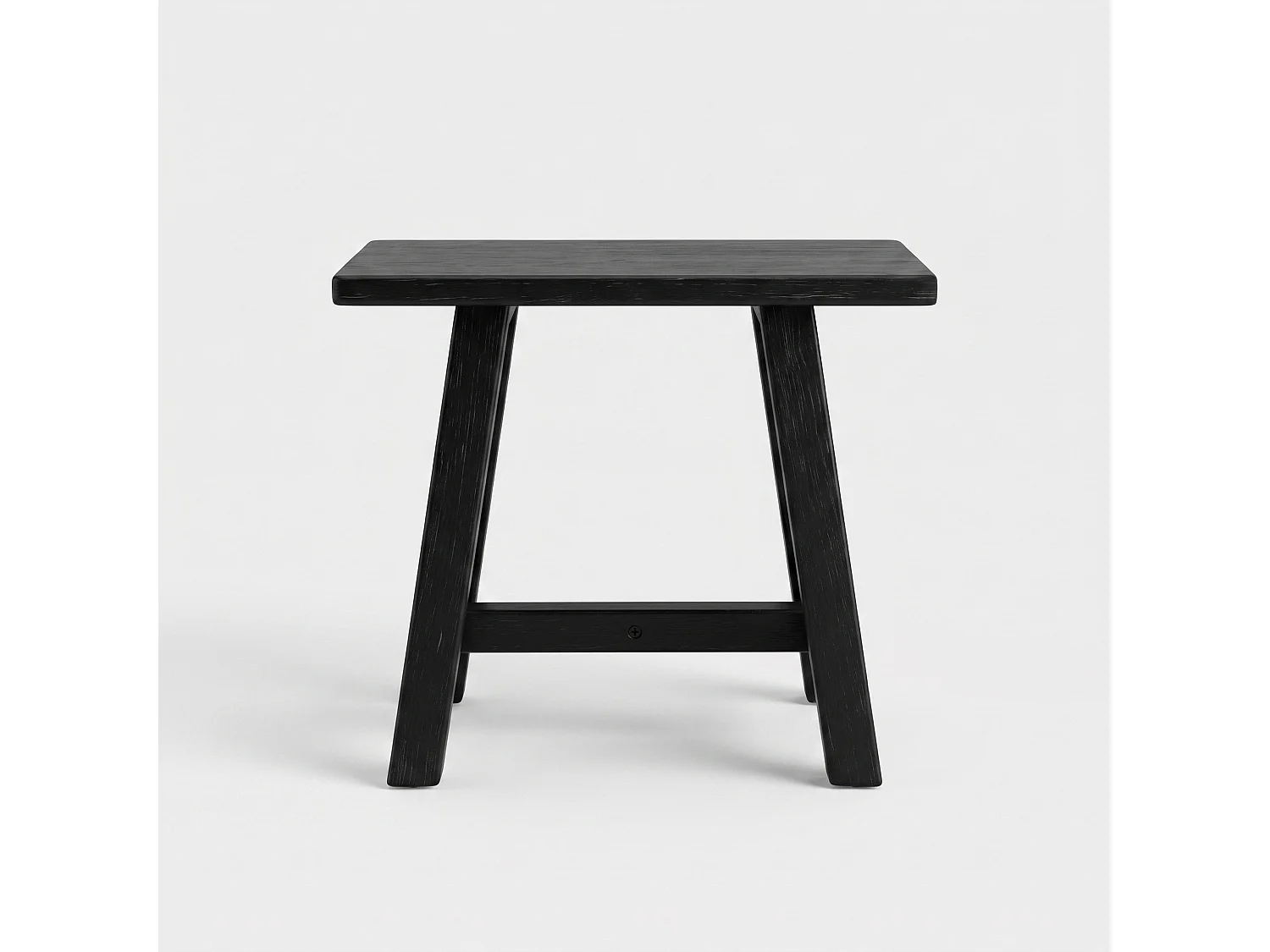 Taburete de madera de teca reciclada negra - Dao