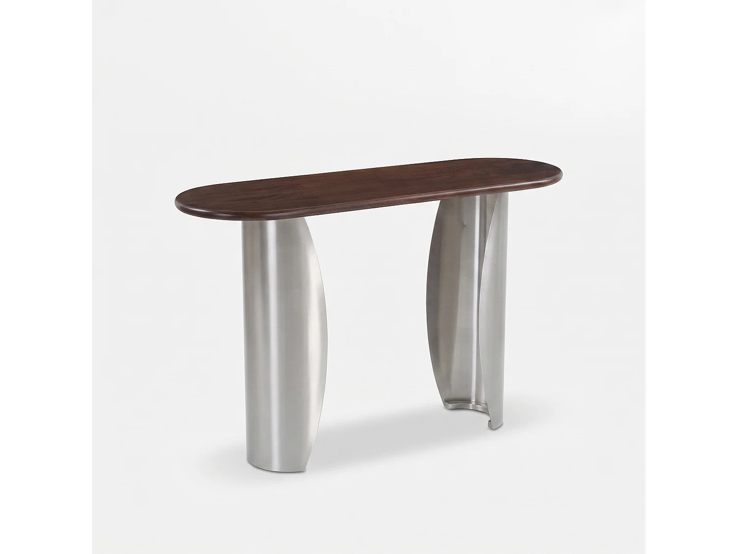 Console in legno di mango marrone scuro e metallo spazzolato 135 cm - Selma