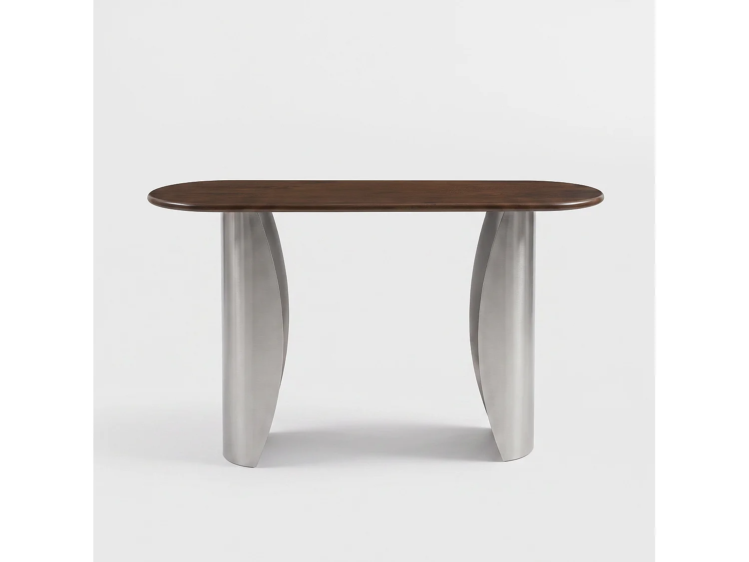 Console in legno di mango marrone scuro e metallo spazzolato 135 cm - Selma