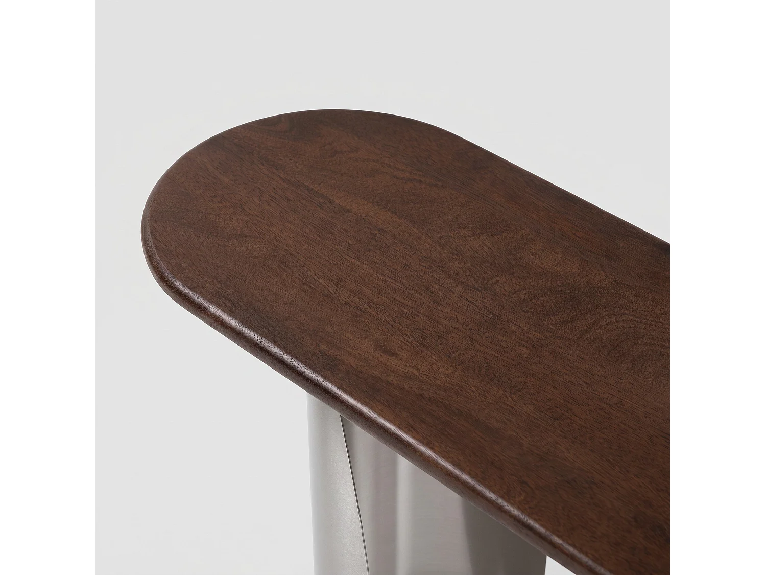 Console in legno di mango marrone scuro e metallo spazzolato 135 cm - Selma