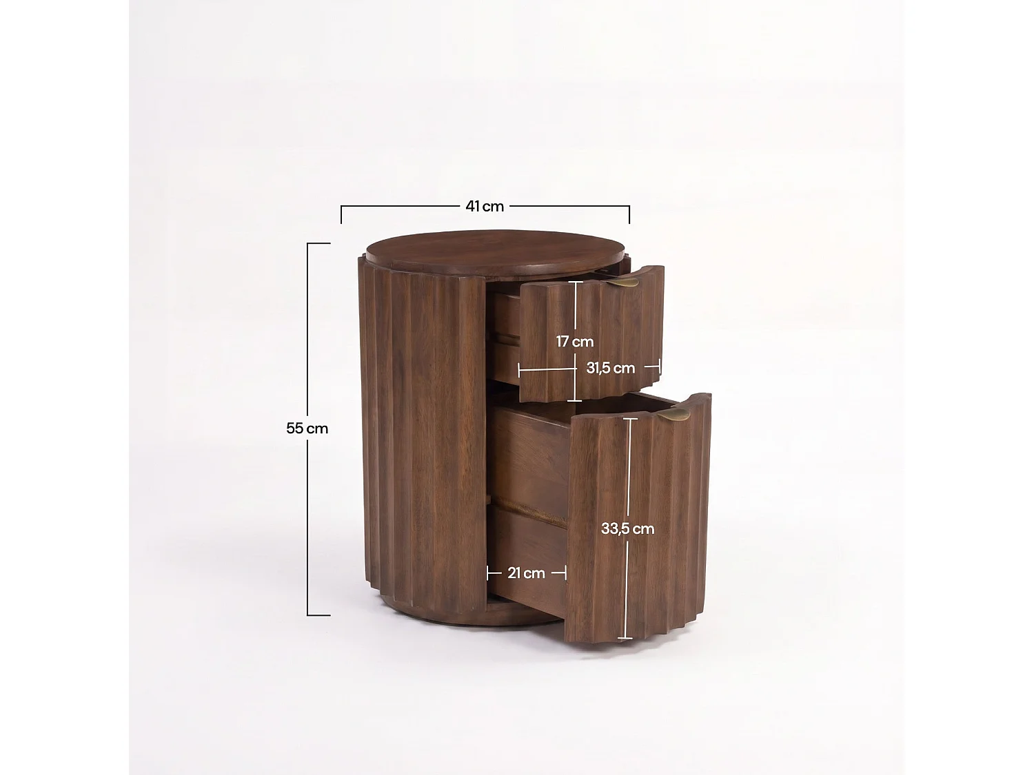 Mesa auxiliar de madera de mango color nogal - Livio