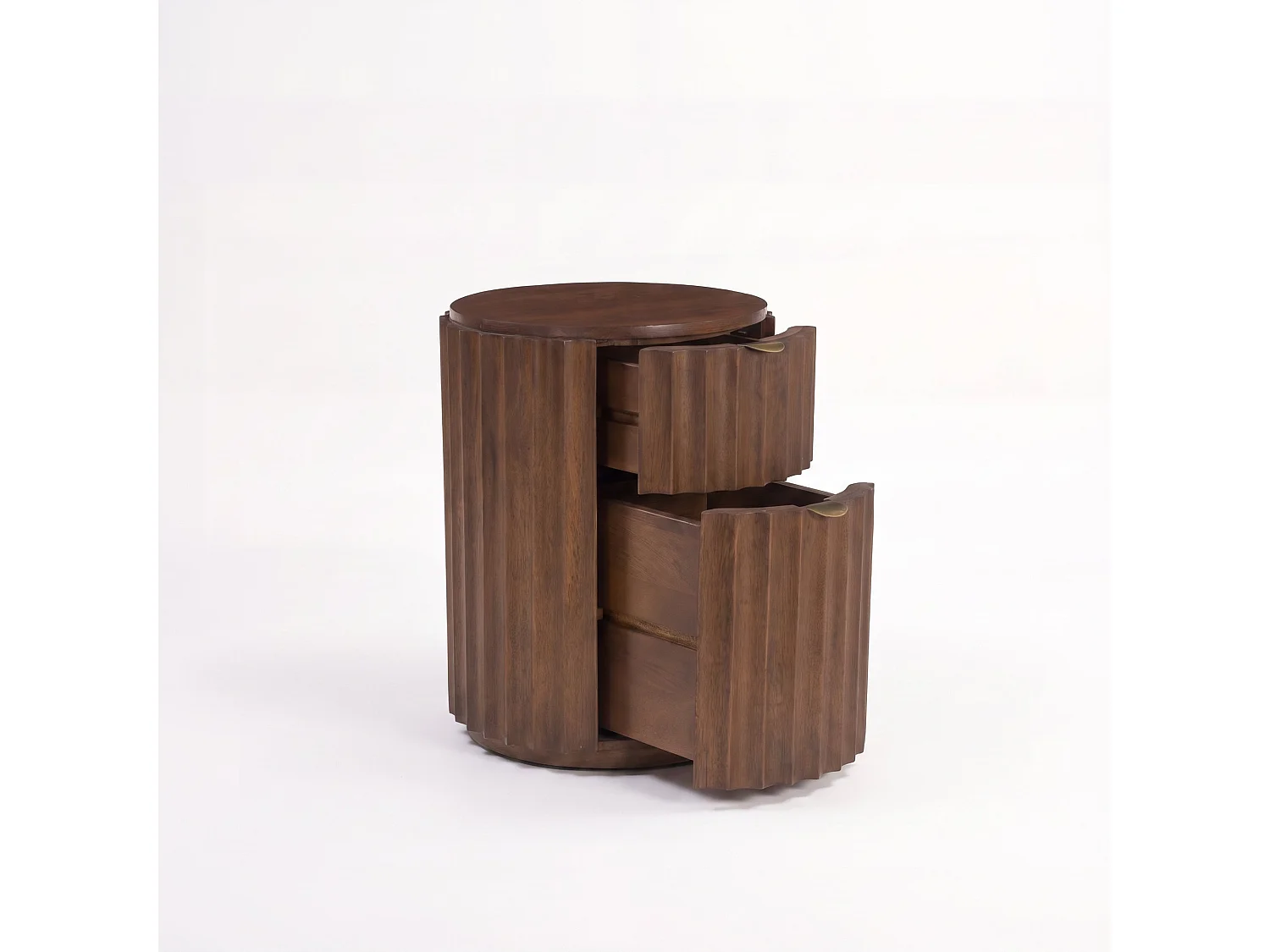 Mesa auxiliar de madera de mango color nogal - Livio