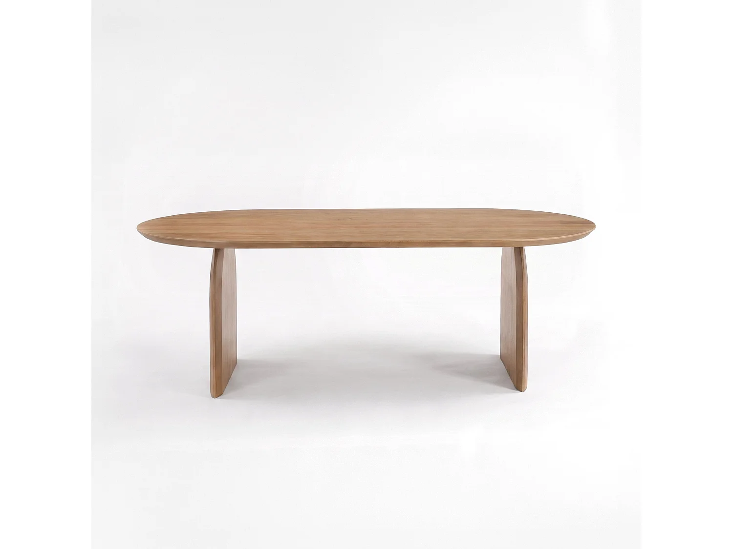 Mesa ovalada de madera maciza de mango marrón claro, 6 plazas - Alix