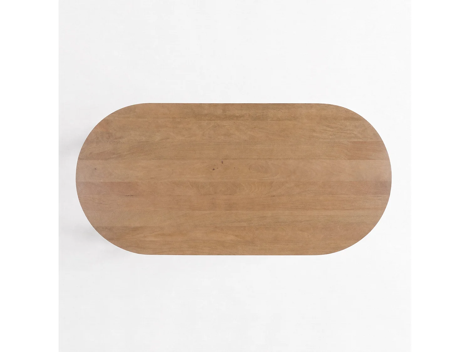 Mesa ovalada de madera maciza de mango marrón claro, 6 plazas - Alix