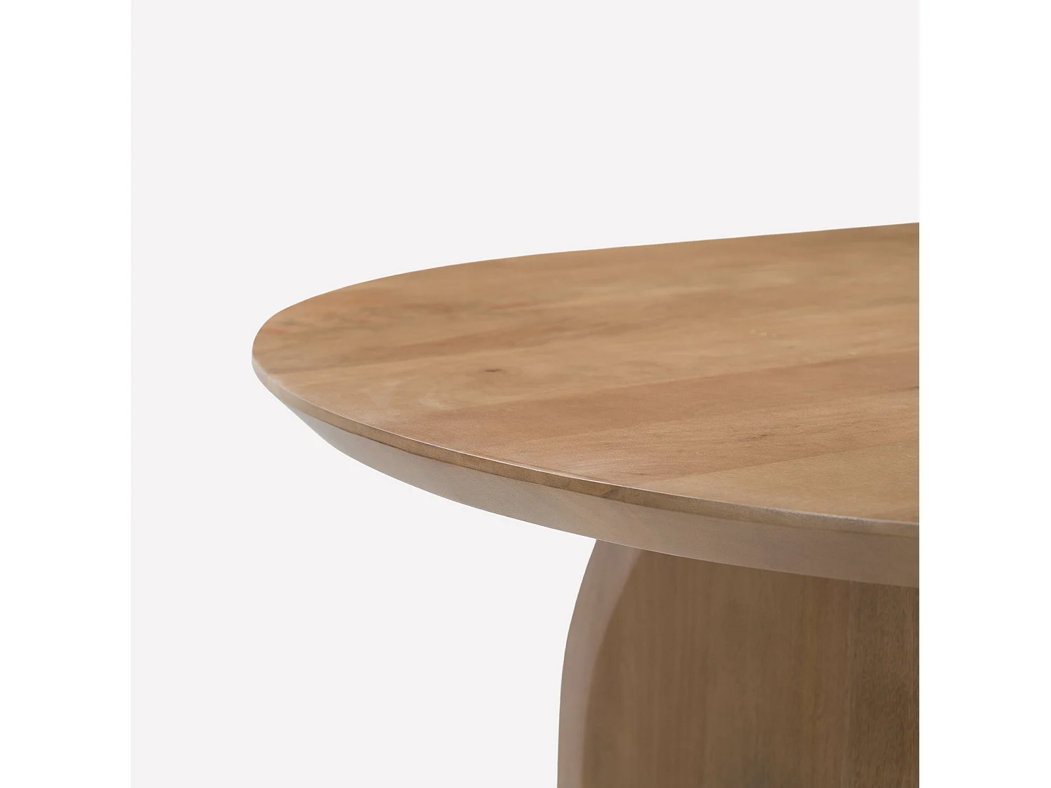 Mesa ovalada de madera maciza de mango marrón claro, 6 plazas - Alix