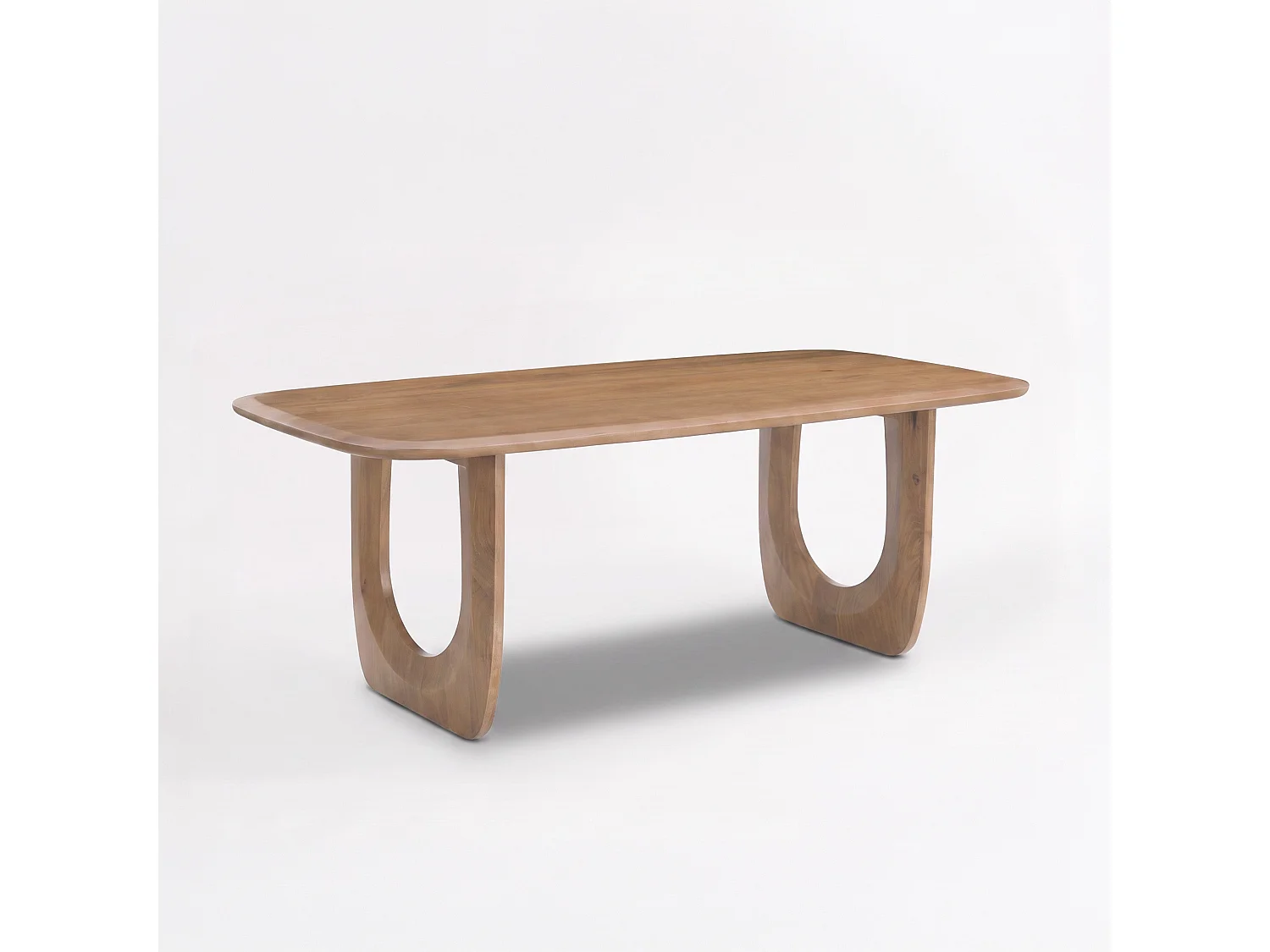 Mesa rectangular de madera maciza de mango marrón claro, 6 plazas - Maya