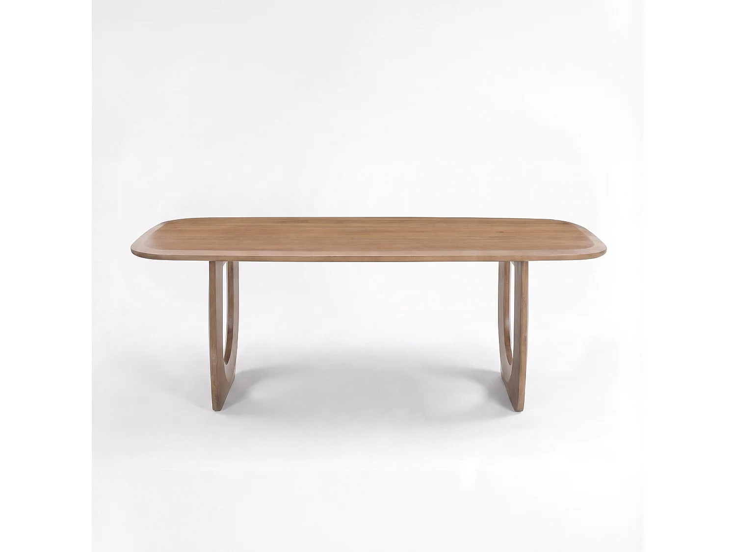 Mesa rectangular de madera maciza de mango marrón claro, 6 plazas - Maya