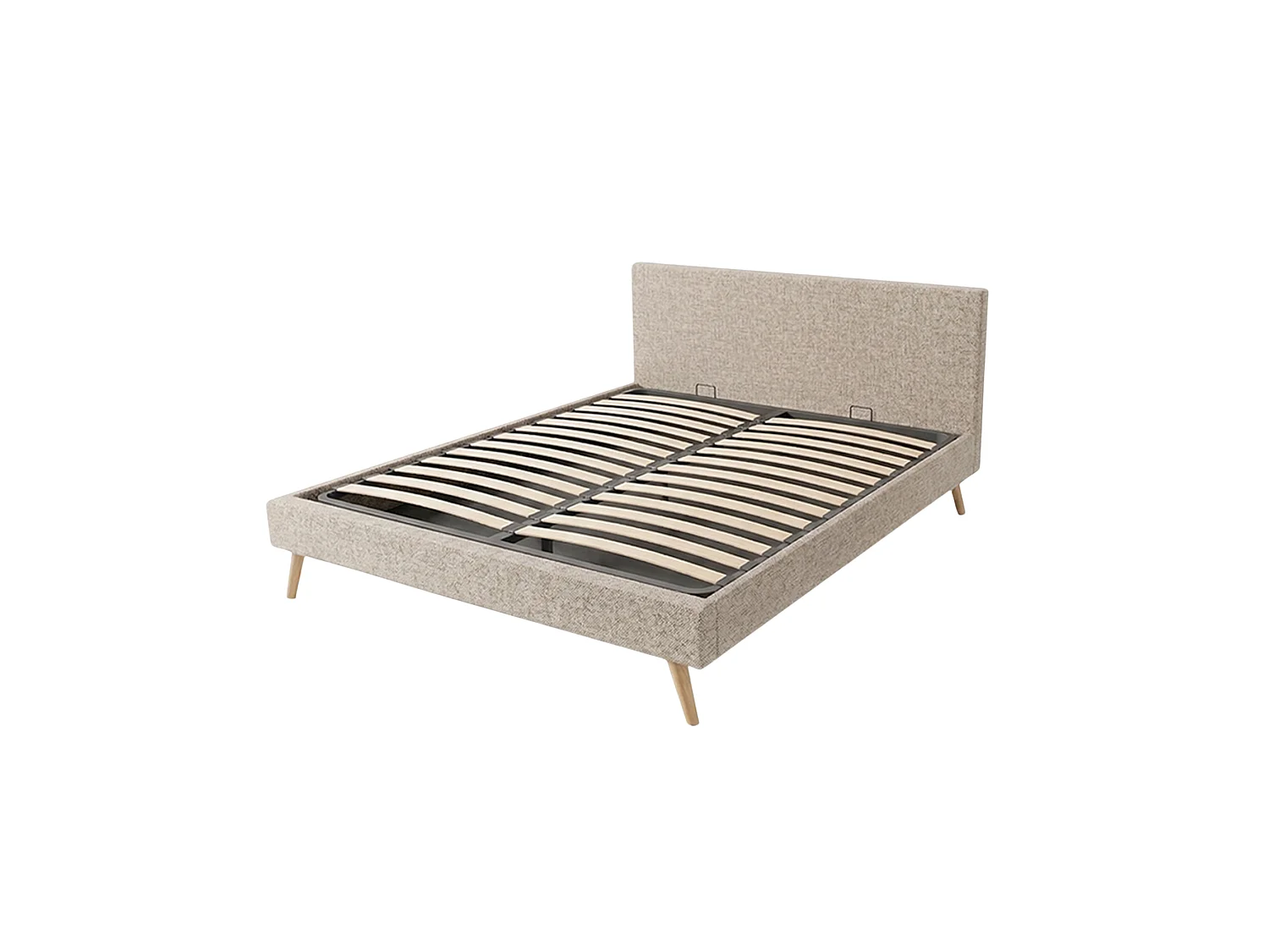 Lit sommier 180x200cm avec tête - beige en lin