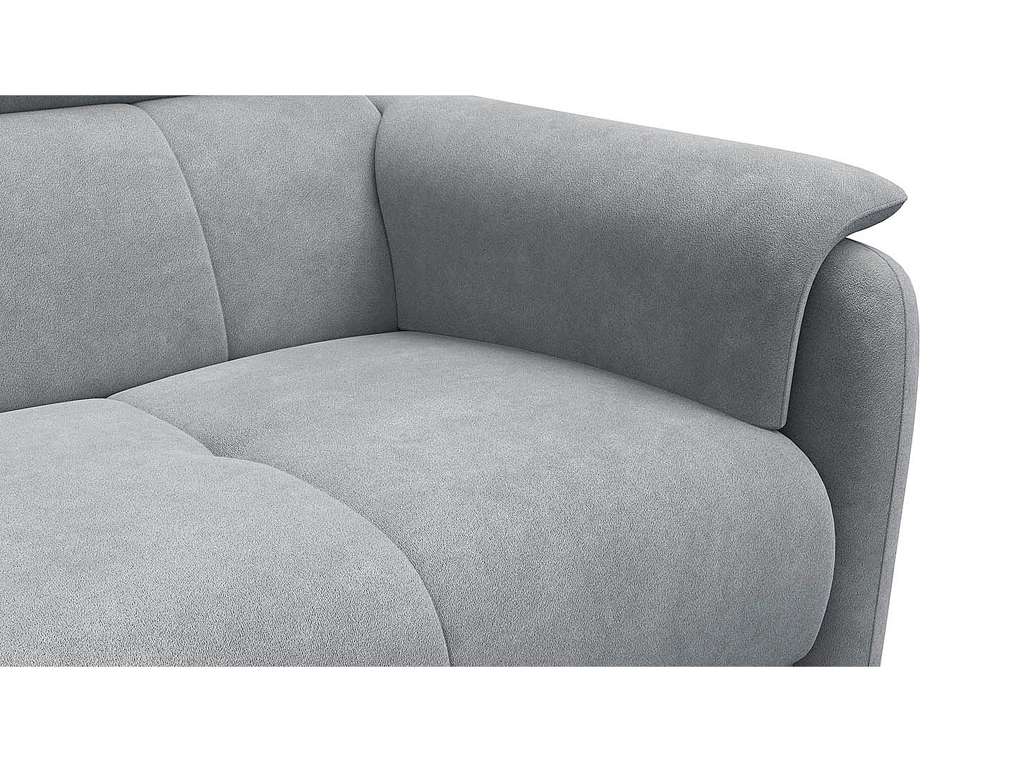 CANAPÉ RODEN 3 places, tissu velours gris clair