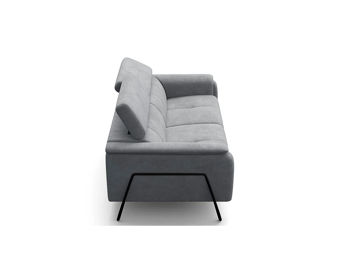 CANAPÉ RODEN 3 places, tissu velours gris clair