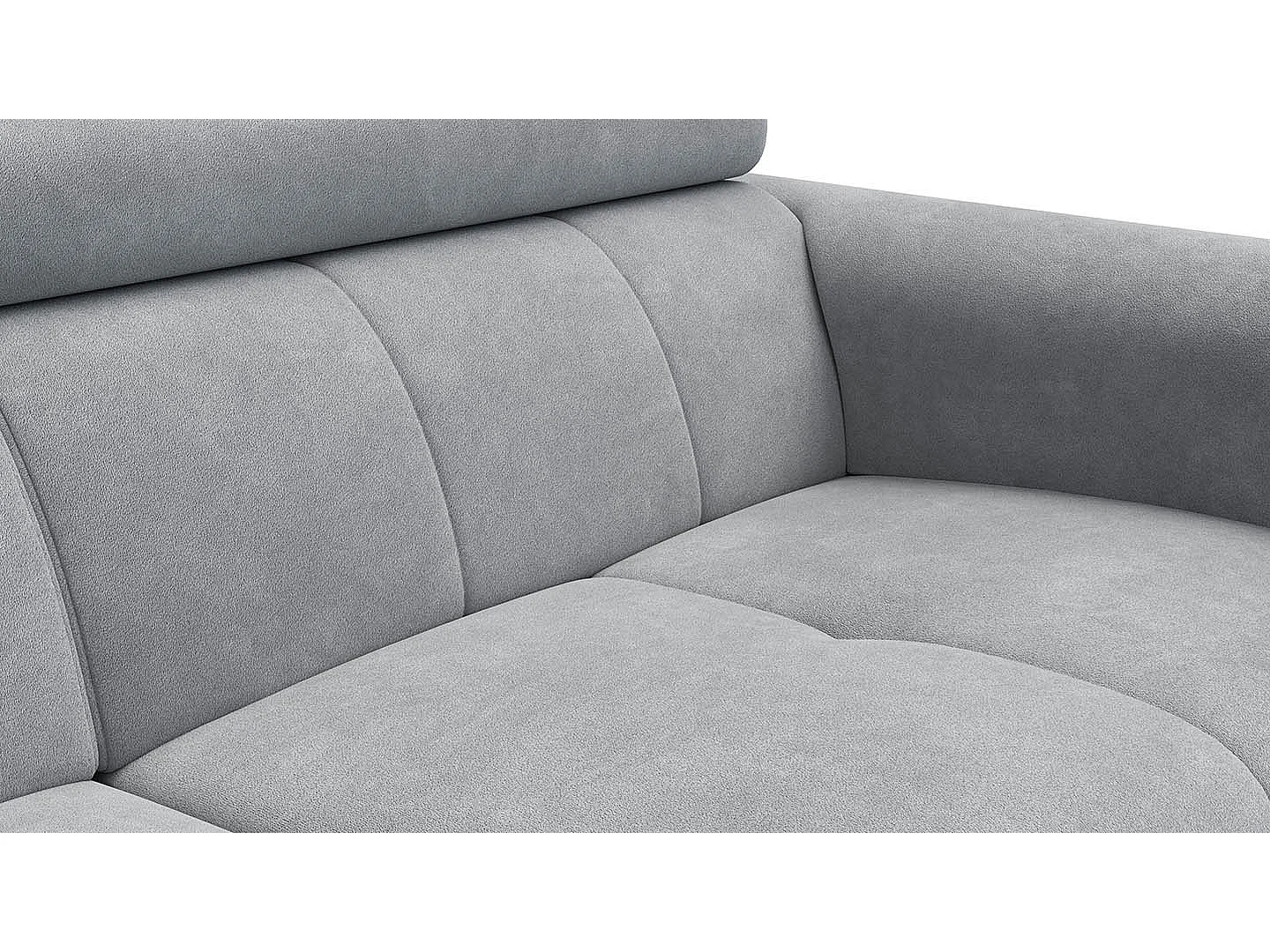 CANAPÉ RODEN 3 places, tissu velours gris clair