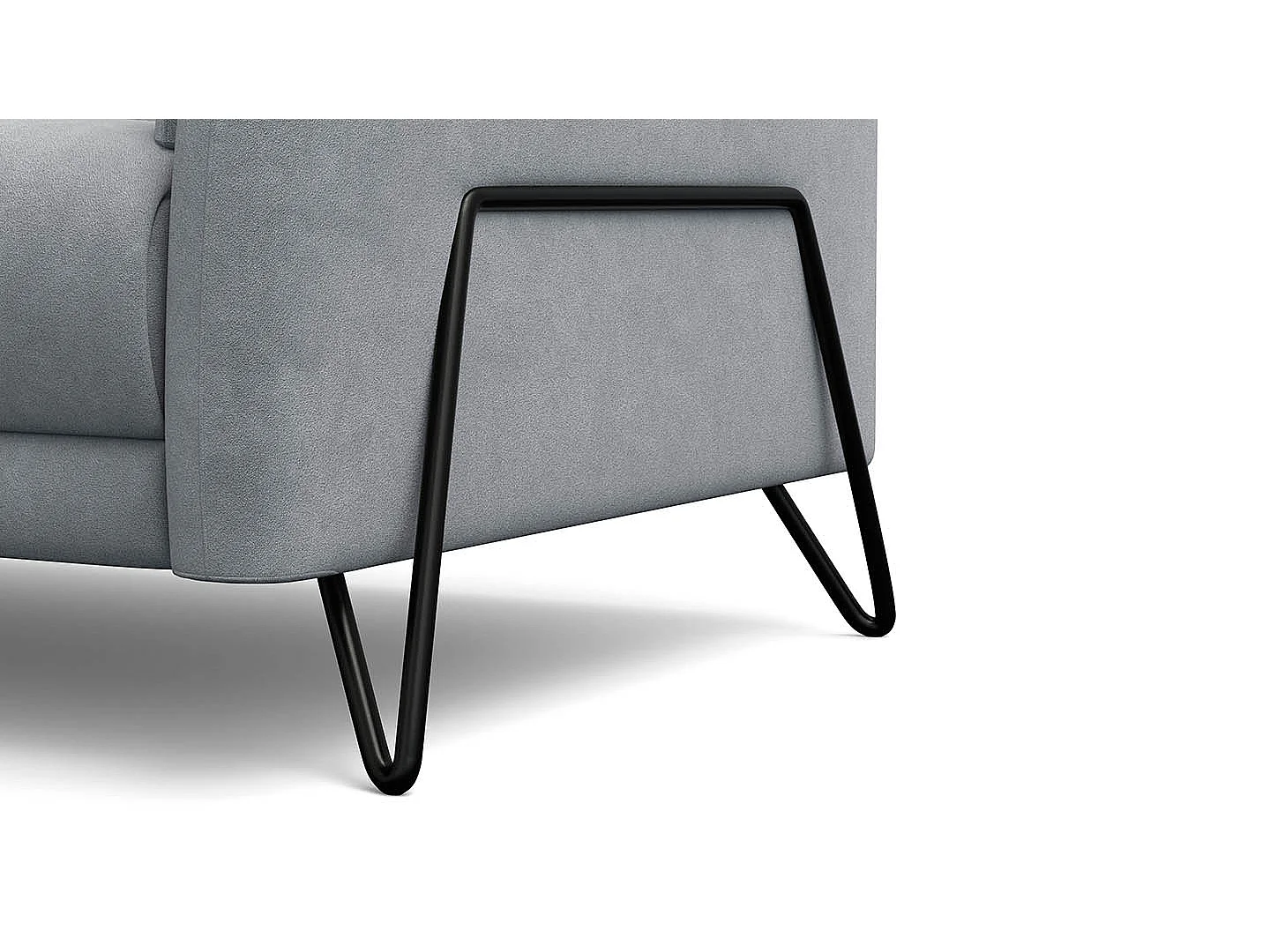 CANAPÉ RODEN 3 places, tissu velours gris clair