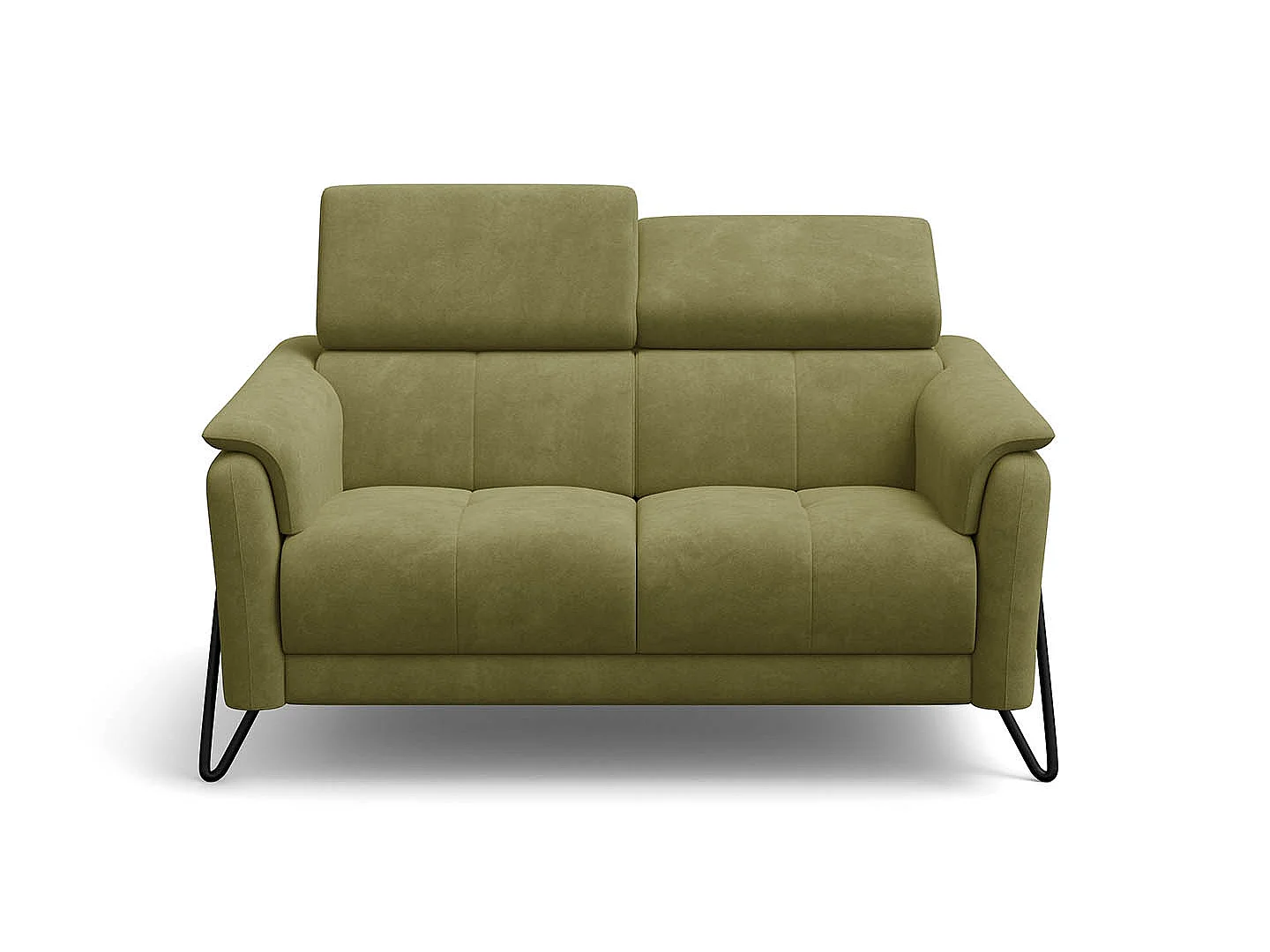 Sofa 2-Sitzer RODEN, olive Veloursstoff