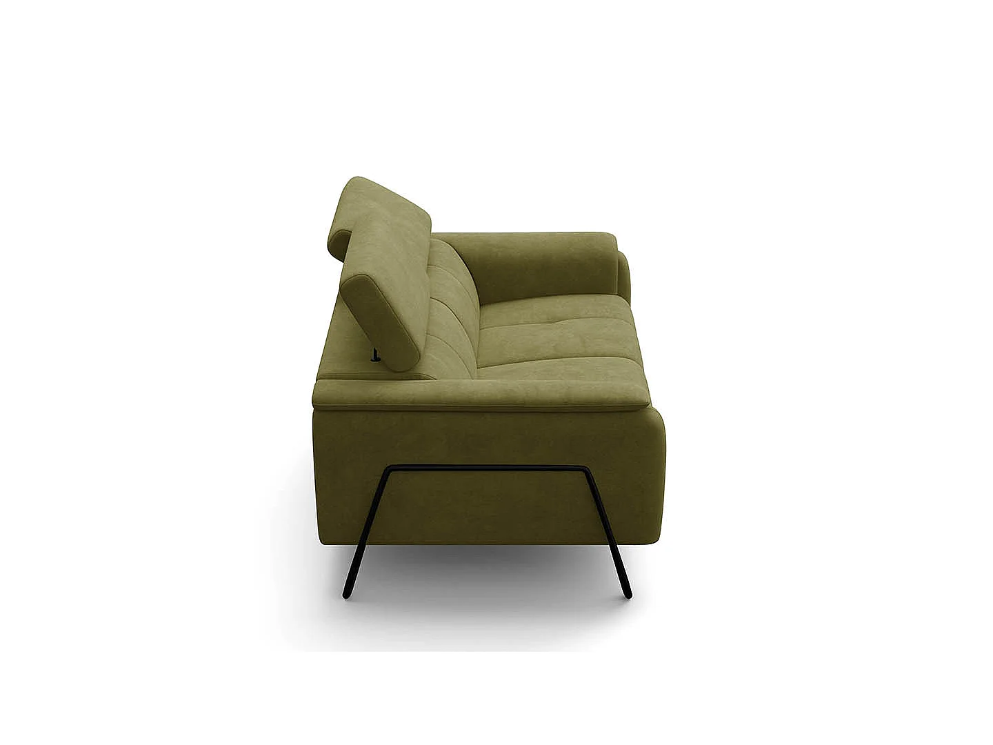 Sofa 2-Sitzer RODEN, olive Veloursstoff