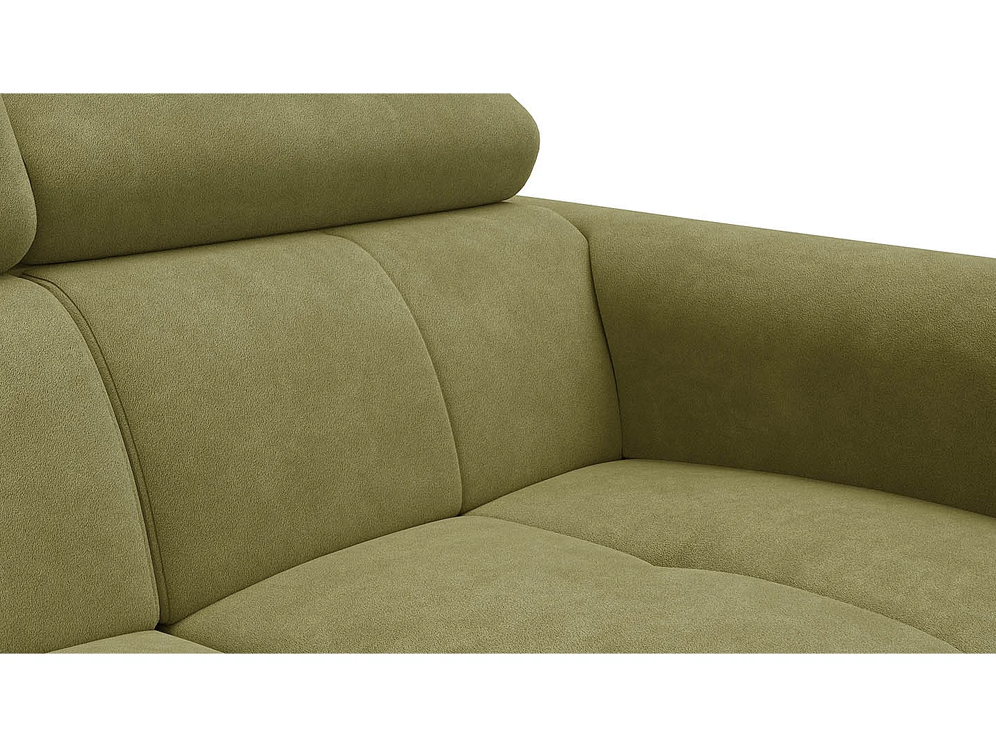 Sofa 2-Sitzer RODEN, olive Veloursstoff