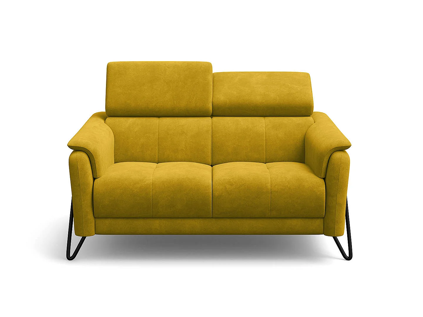 CANAPÉ RODEN 2 places, tissu velours jaune foncé
