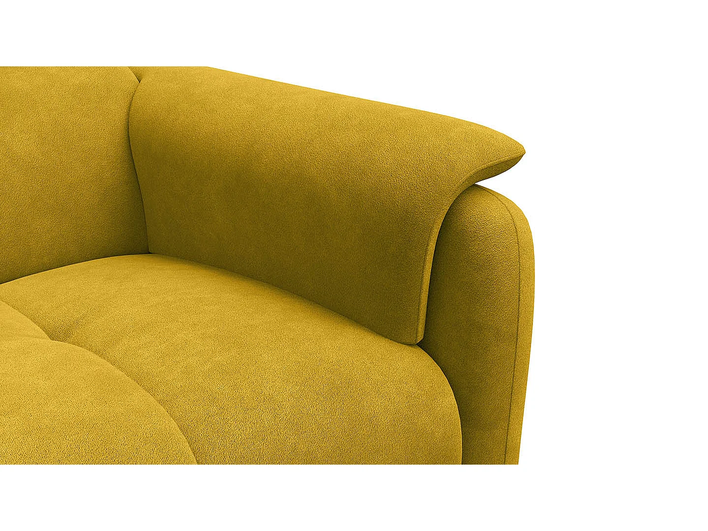 CANAPÉ RODEN 2 places, tissu velours jaune foncé