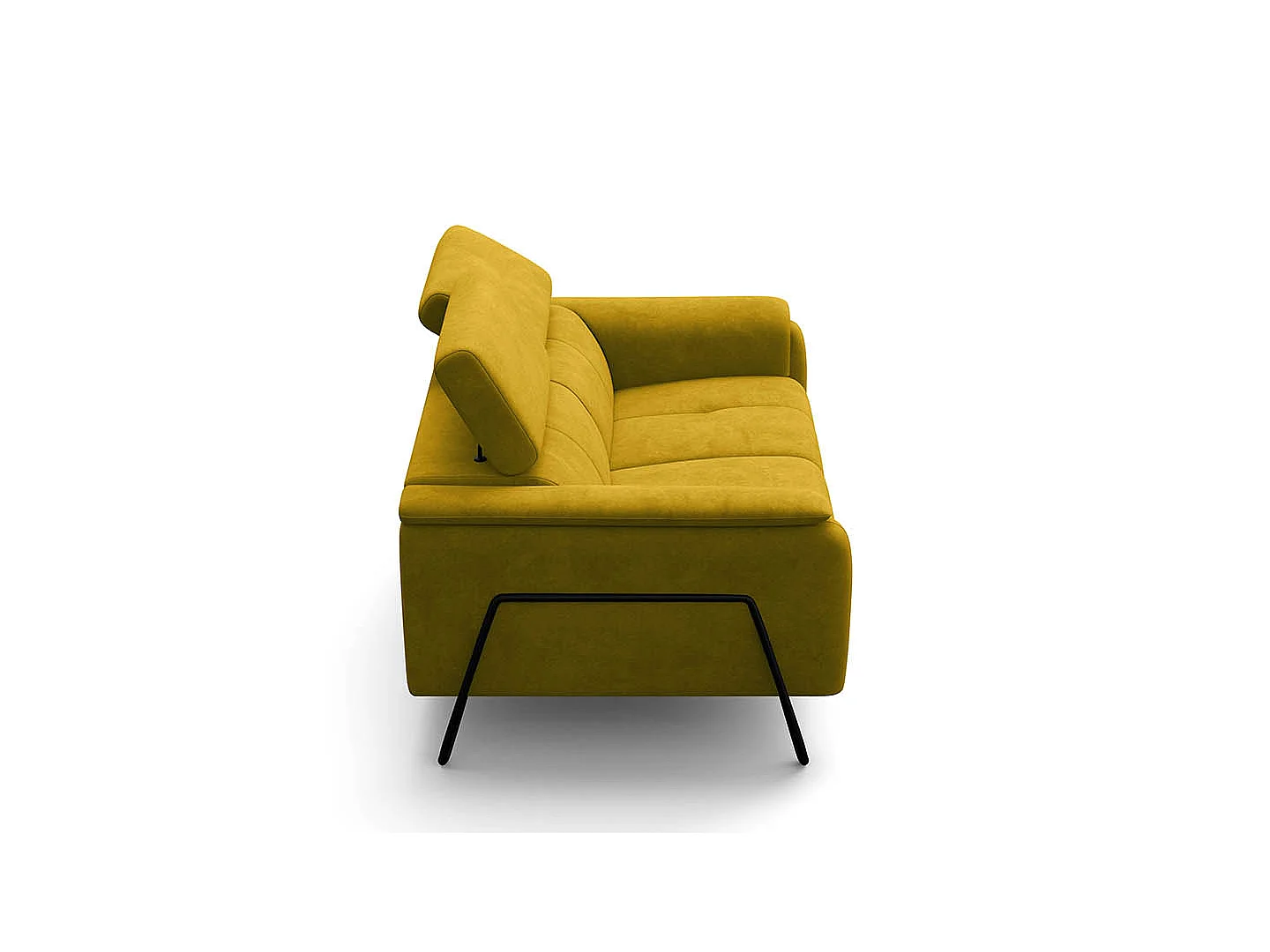CANAPÉ RODEN 2 places, tissu velours jaune foncé
