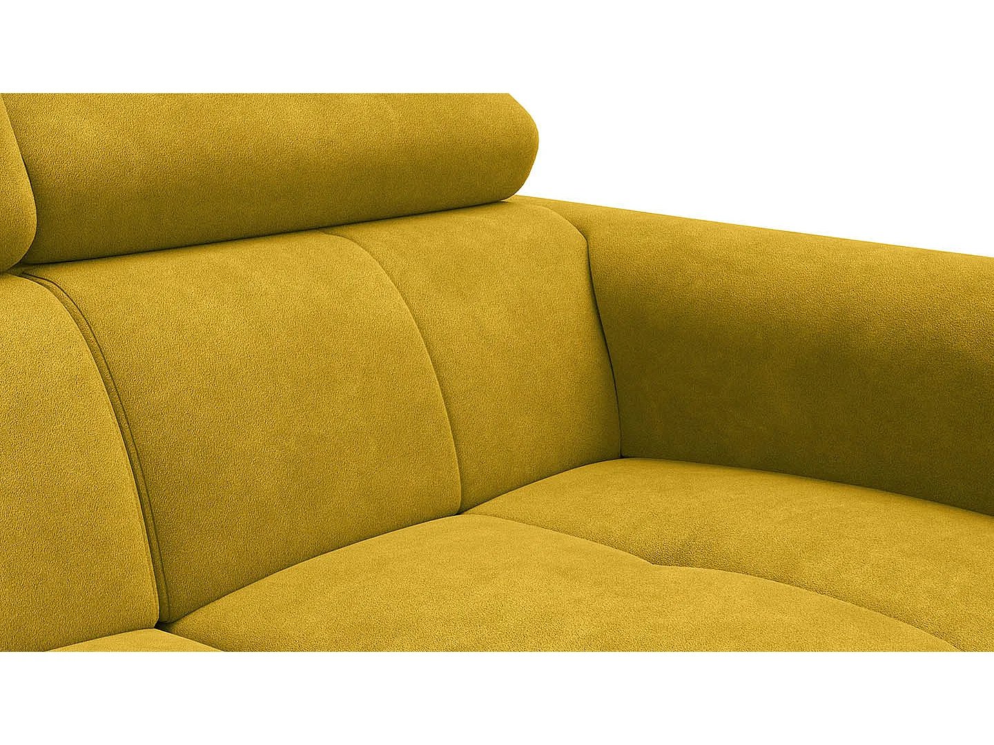 CANAPÉ RODEN 2 places, tissu velours jaune foncé