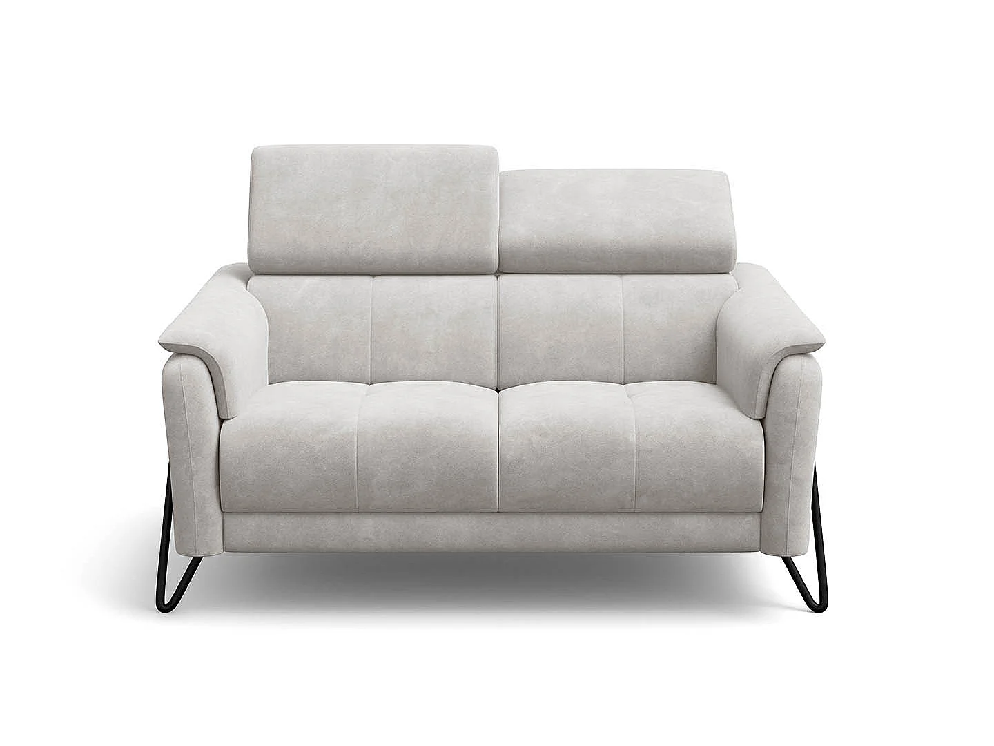 Sofa 2-Sitzer RODEN, creme Veloursstoff