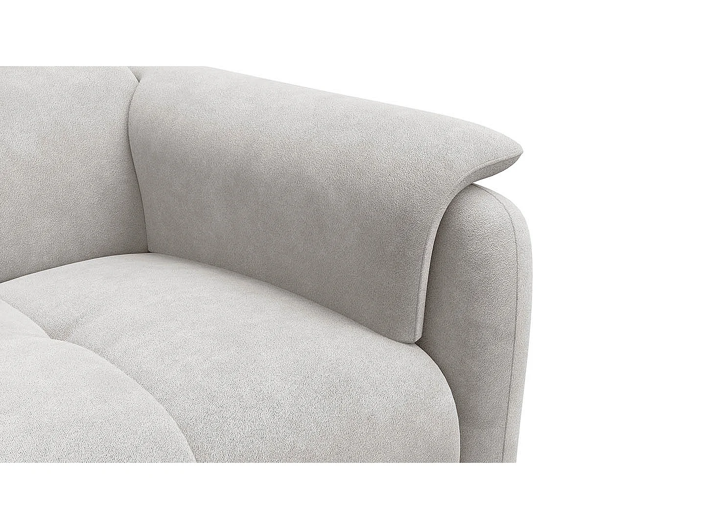 Sofa 2-Sitzer RODEN, creme Veloursstoff