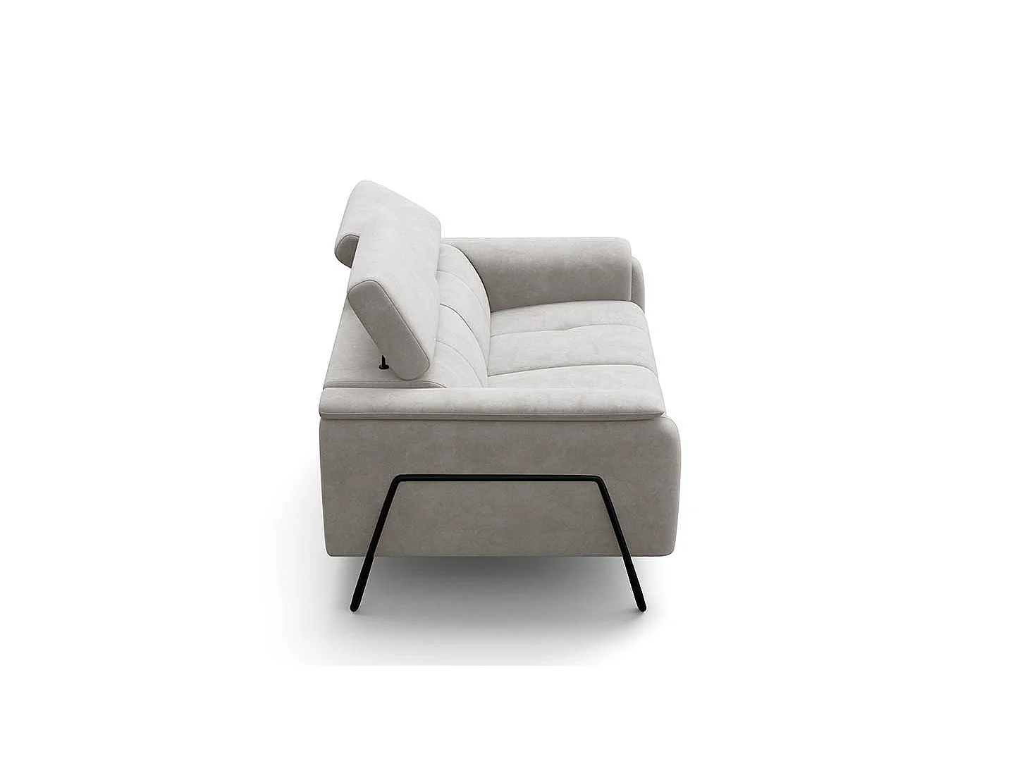 Sofa 2-Sitzer RODEN, creme Veloursstoff