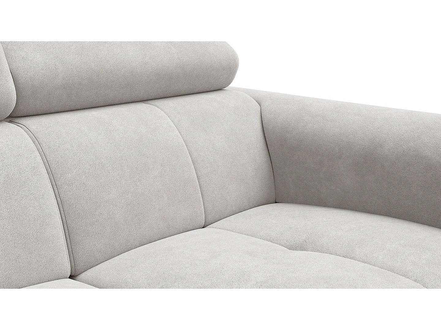 Sofa 2-Sitzer RODEN, creme Veloursstoff