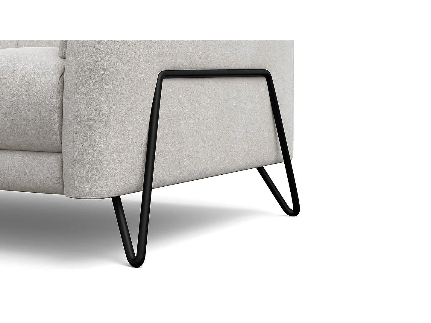 Sofa 2-Sitzer RODEN, creme Veloursstoff