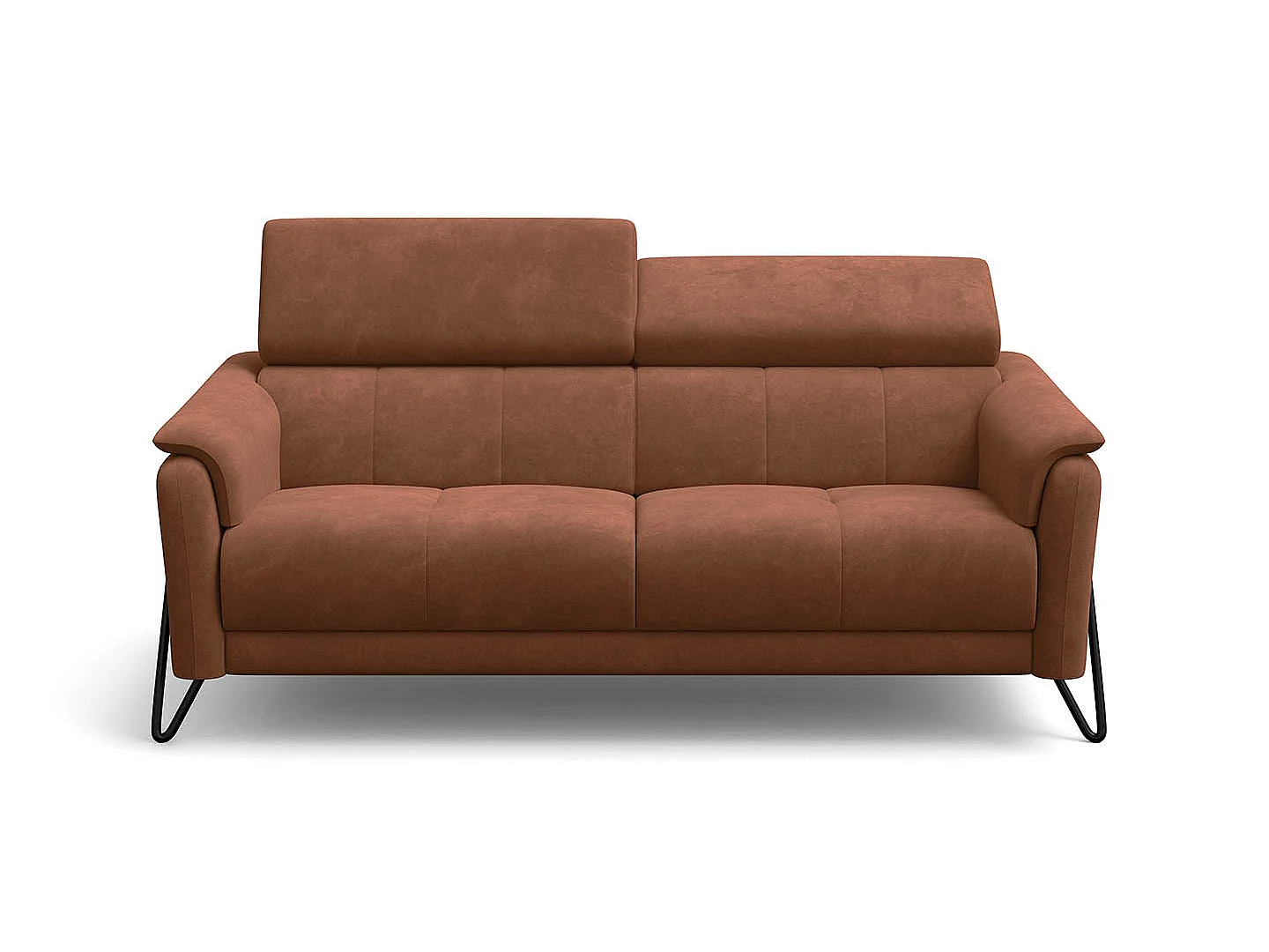 Sofa 3-Sitzer RODEN, braun Veloursstoff