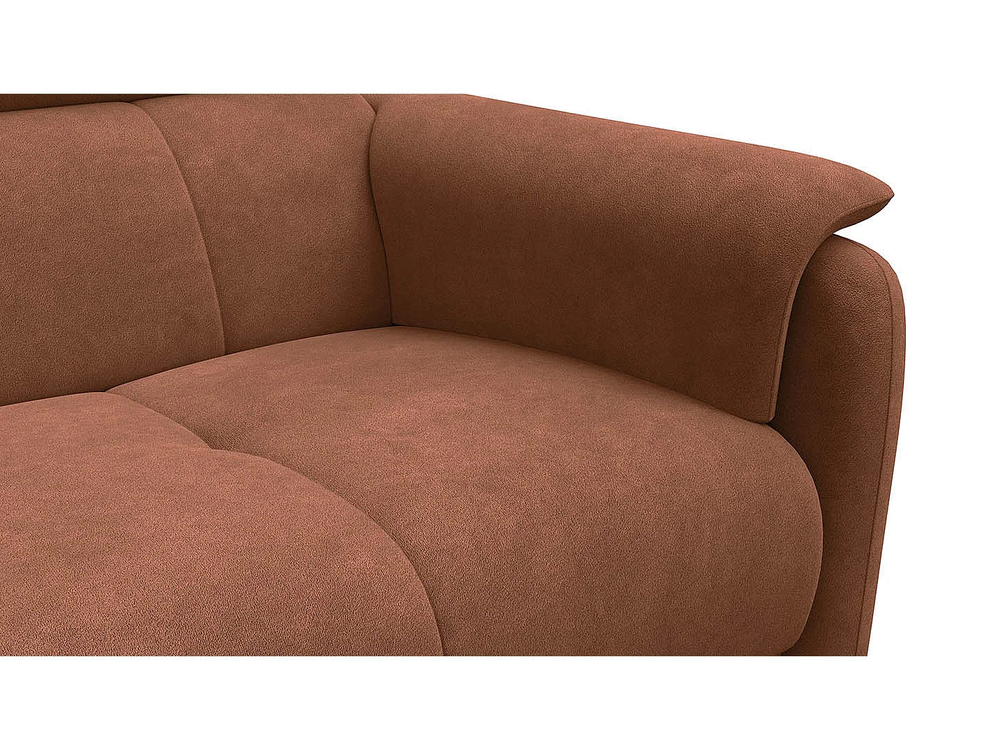 Sofa 3-Sitzer RODEN, braun Veloursstoff