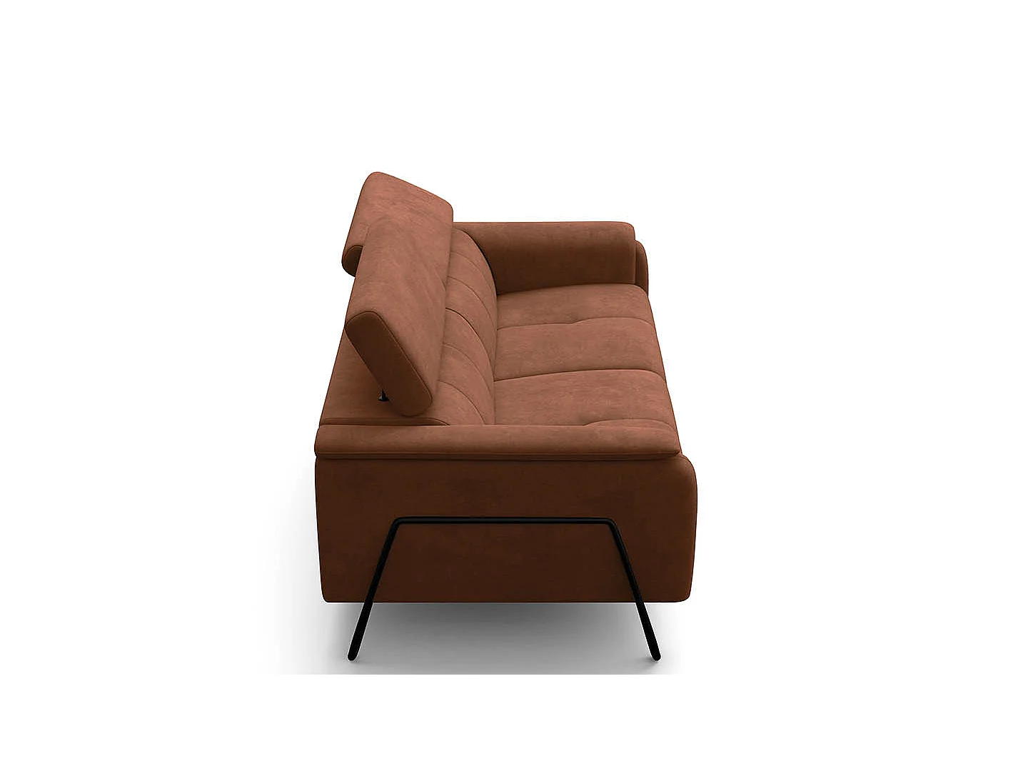 Sofa 3-Sitzer RODEN, braun Veloursstoff