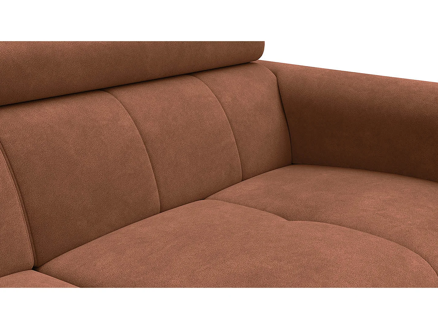 Sofa 3-Sitzer RODEN, braun Veloursstoff