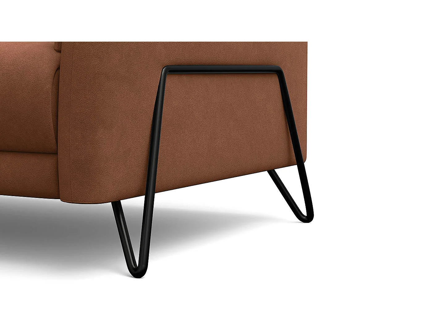 Sofa 3-Sitzer RODEN, braun Veloursstoff