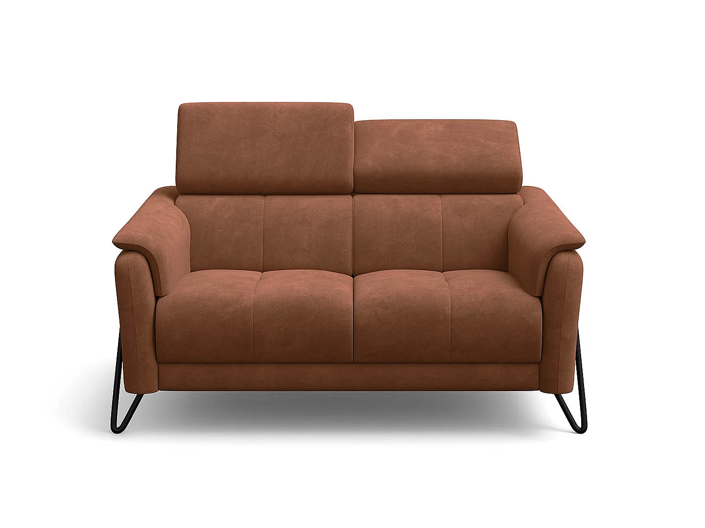 Sofa 2-Sitzer RODEN, braun Veloursstoff