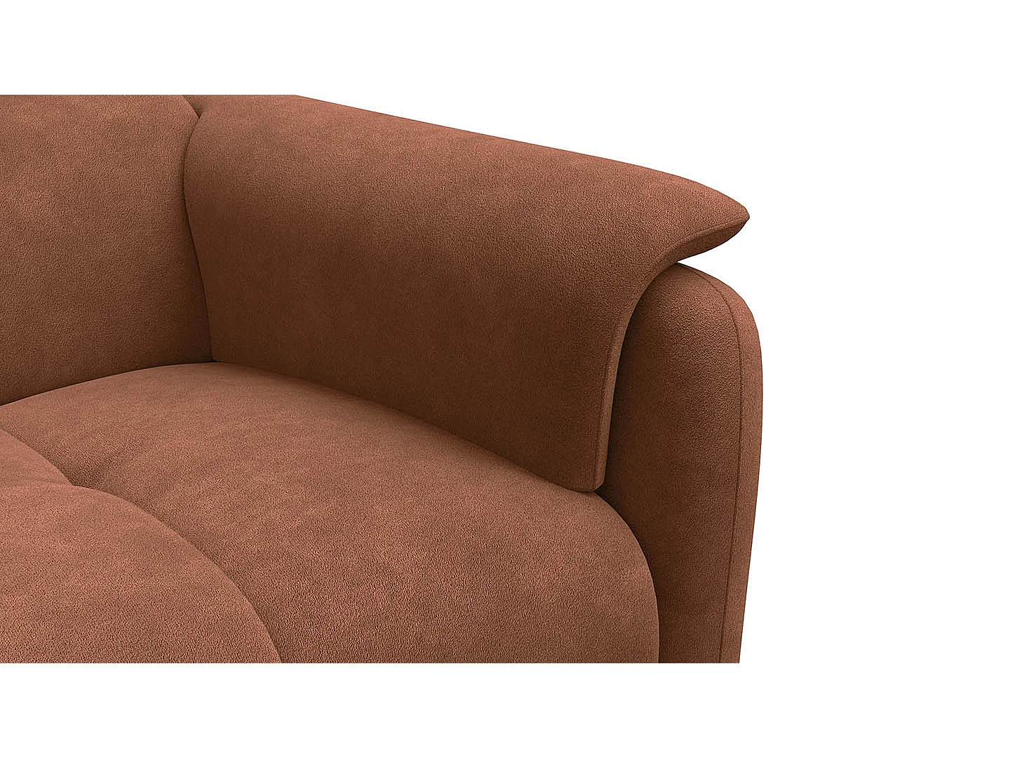 Sofa 2-Sitzer RODEN, braun Veloursstoff