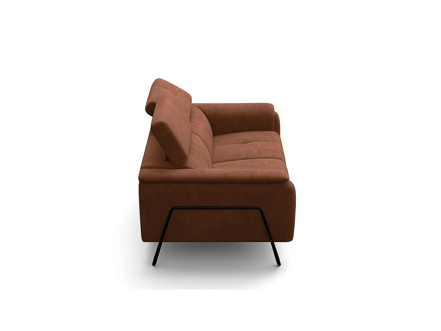 Sofa 2-Sitzer RODEN, braun Veloursstoff