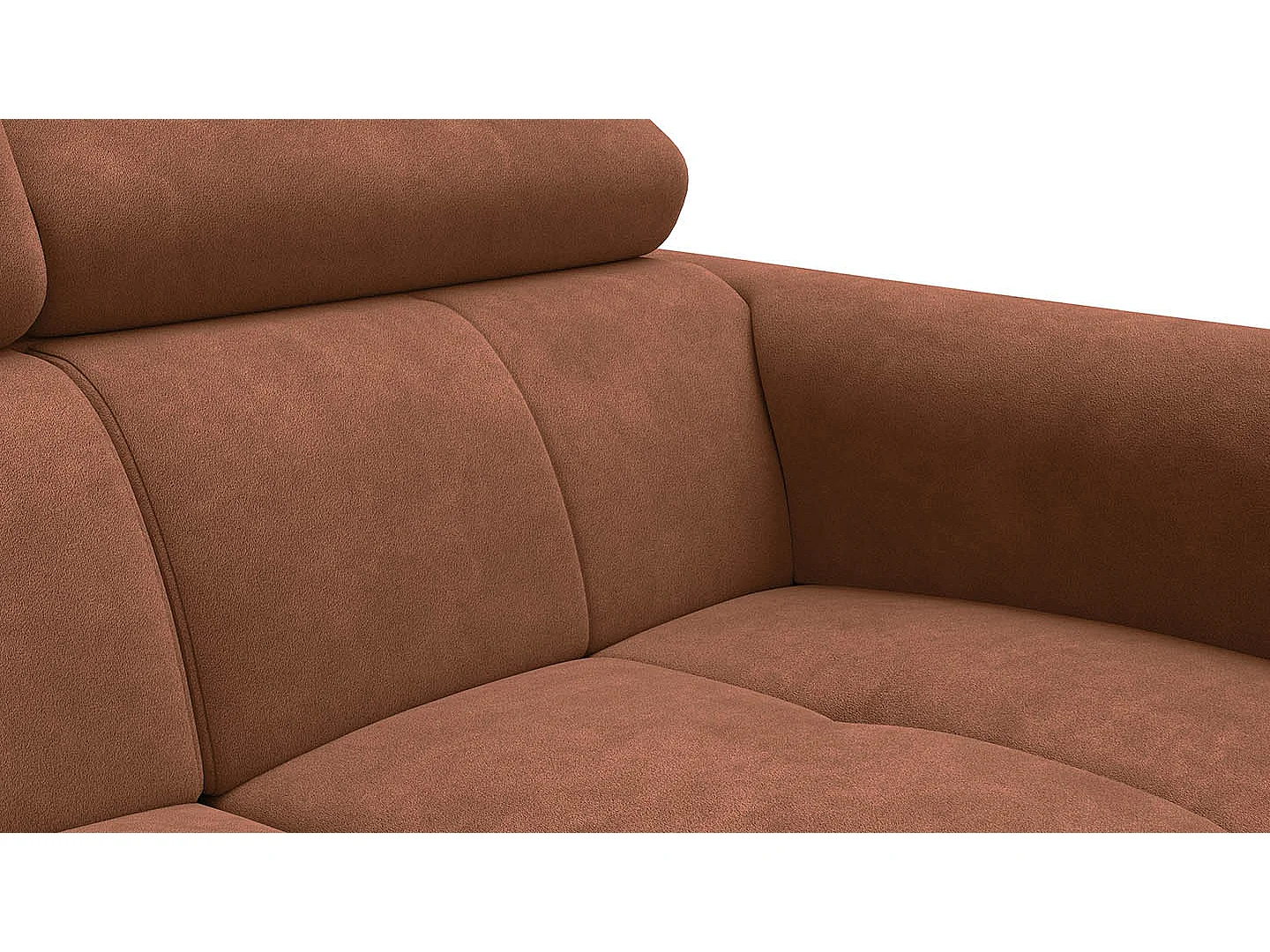 Sofa 2-Sitzer RODEN, braun Veloursstoff