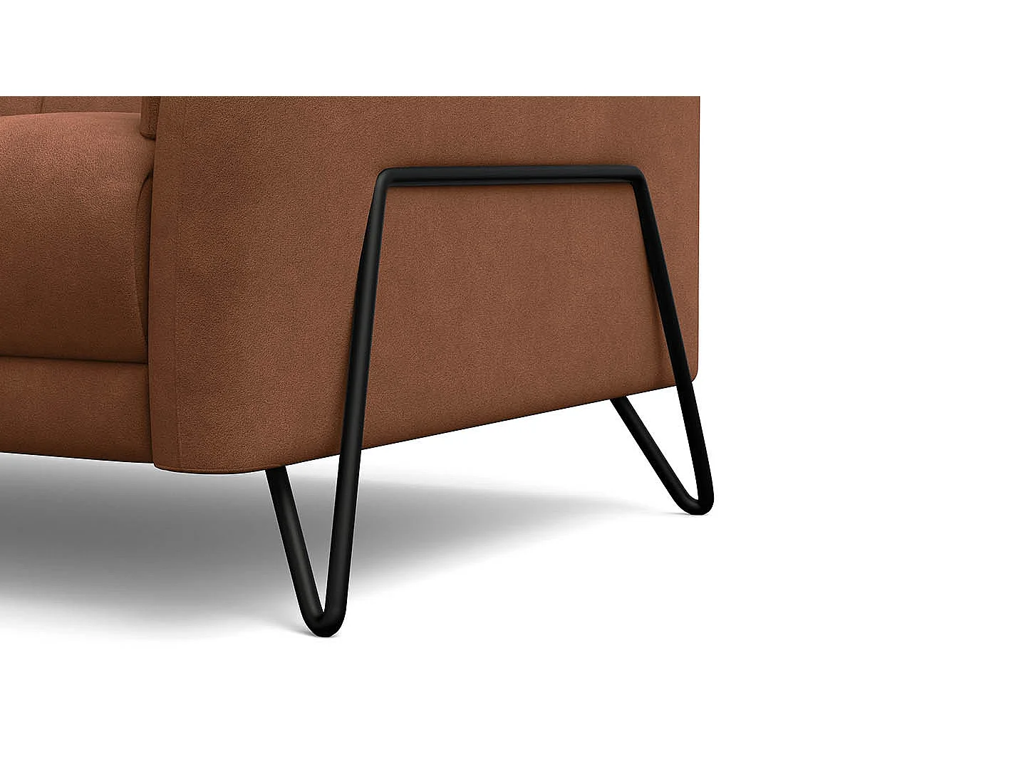 Sofa 2-Sitzer RODEN, braun Veloursstoff