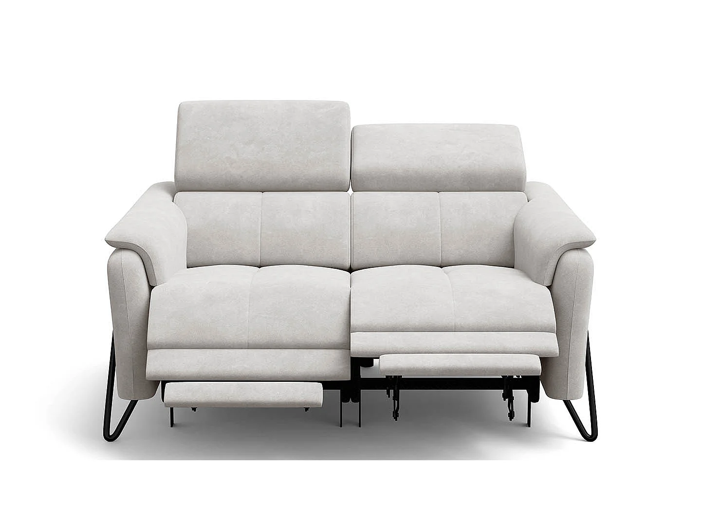 Relaxsofa 2-Sitzer RODEN, mit 2 Relax, creme Veloursstoff