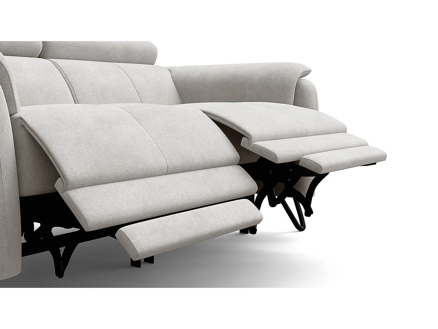 Relaxsofa 2-Sitzer RODEN, mit 2 Relax, creme Veloursstoff