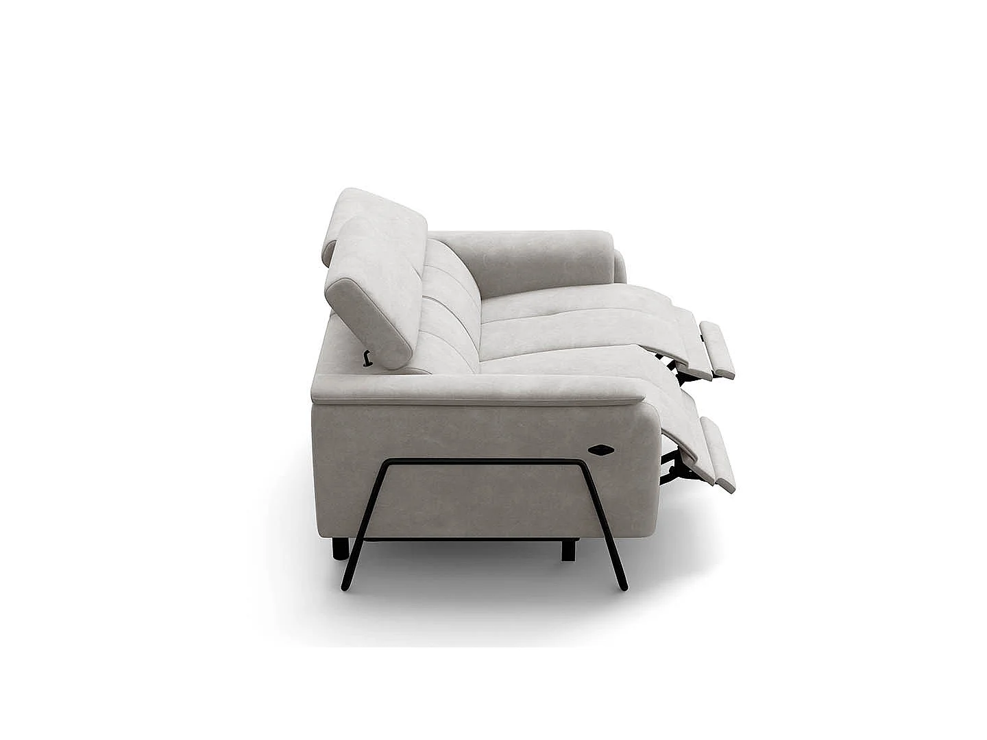 Relaxsofa 2-Sitzer RODEN, mit 2 Relax, creme Veloursstoff