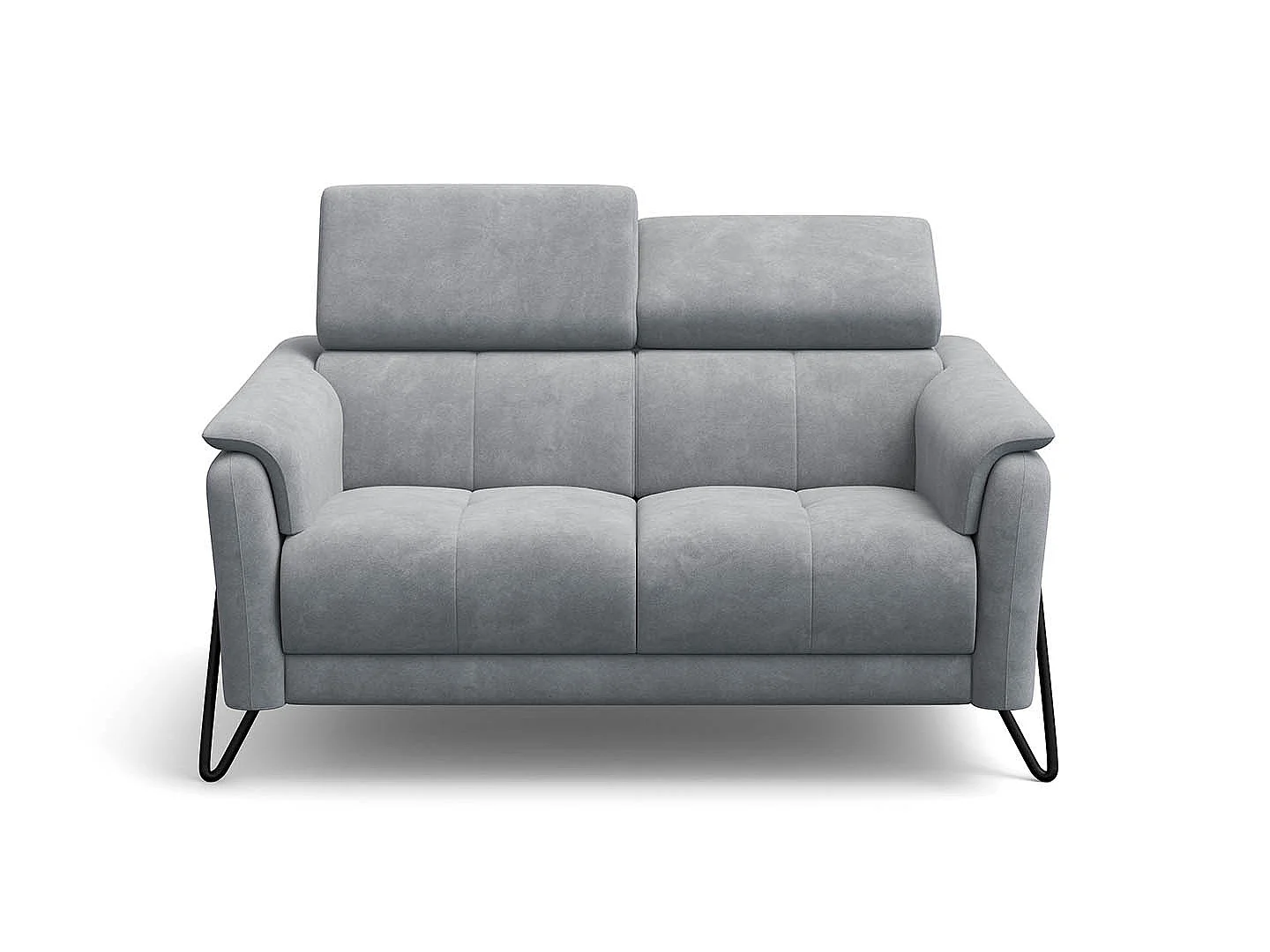 CANAPÉ RODEN 2 places, tissu velours gris clair