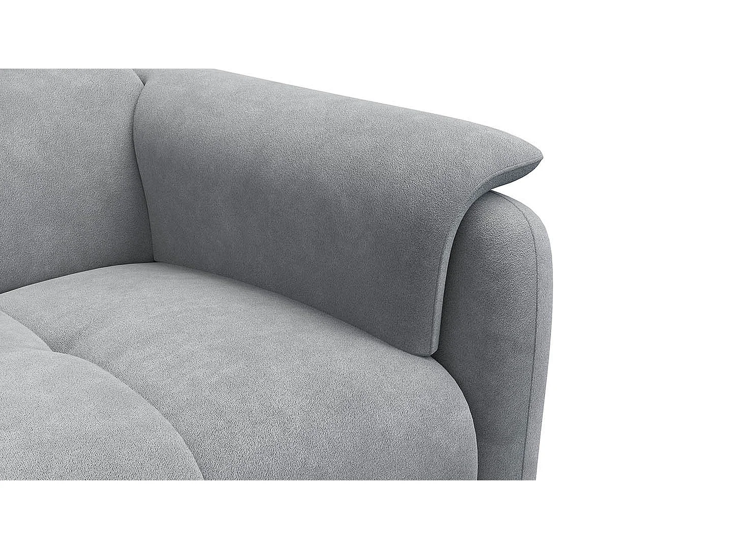CANAPÉ RODEN 2 places, tissu velours gris clair